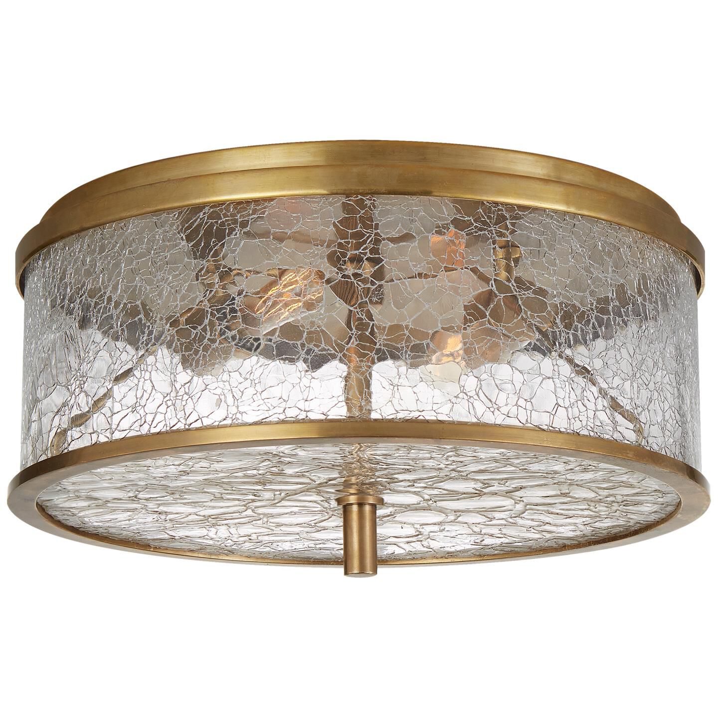 Shown in Antique-Burnished Brass finish and Crackle glass