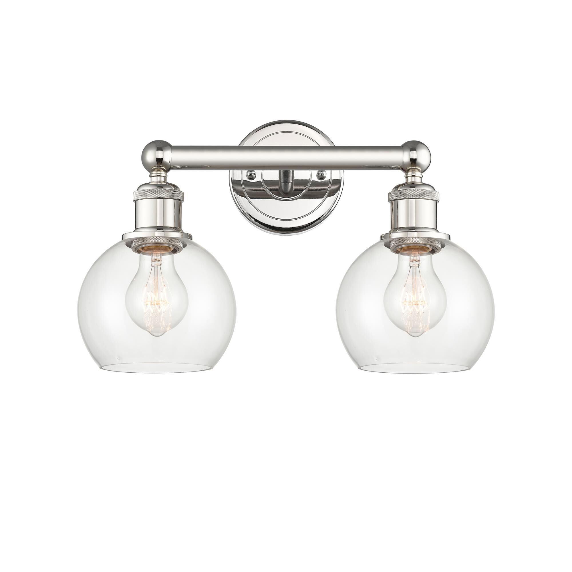 Shown in Polished Nickel finish and Clear glass