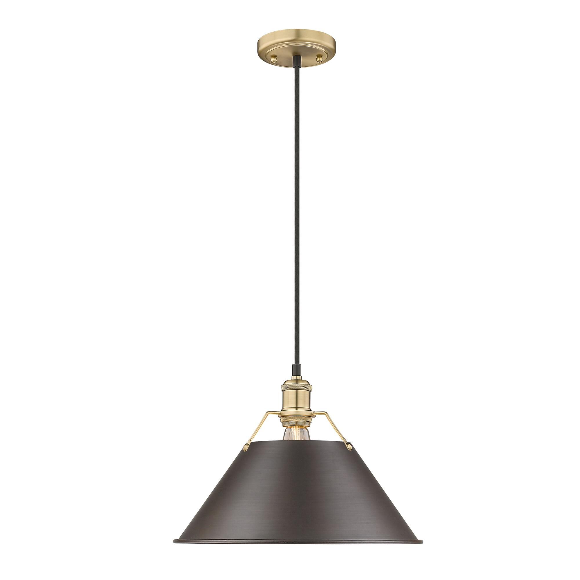 Shown in Brushed Champagne Bronze finish and Without Glass glass and Rubbed Bronze shade