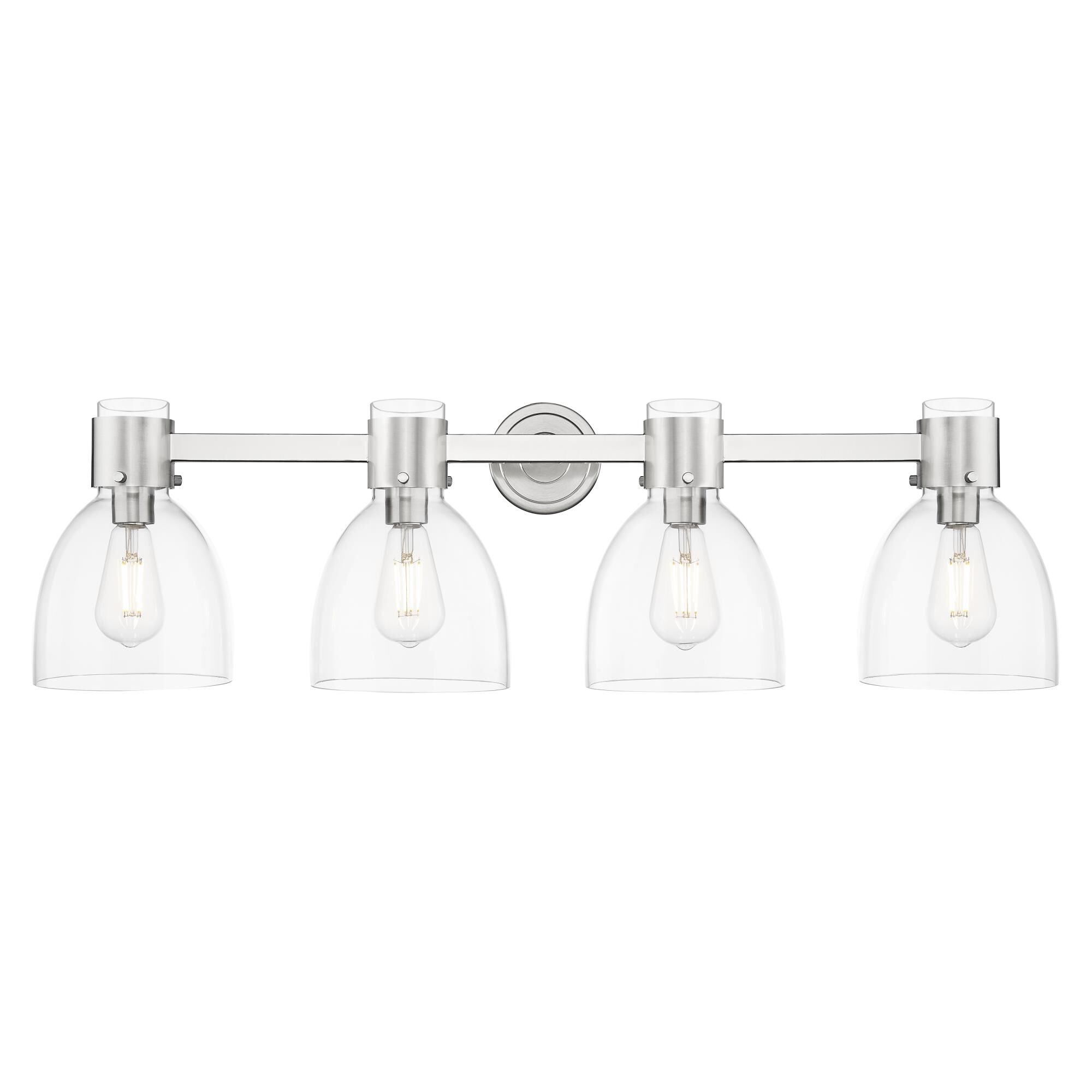 Shown in Satin Nickel finish and Clear glass