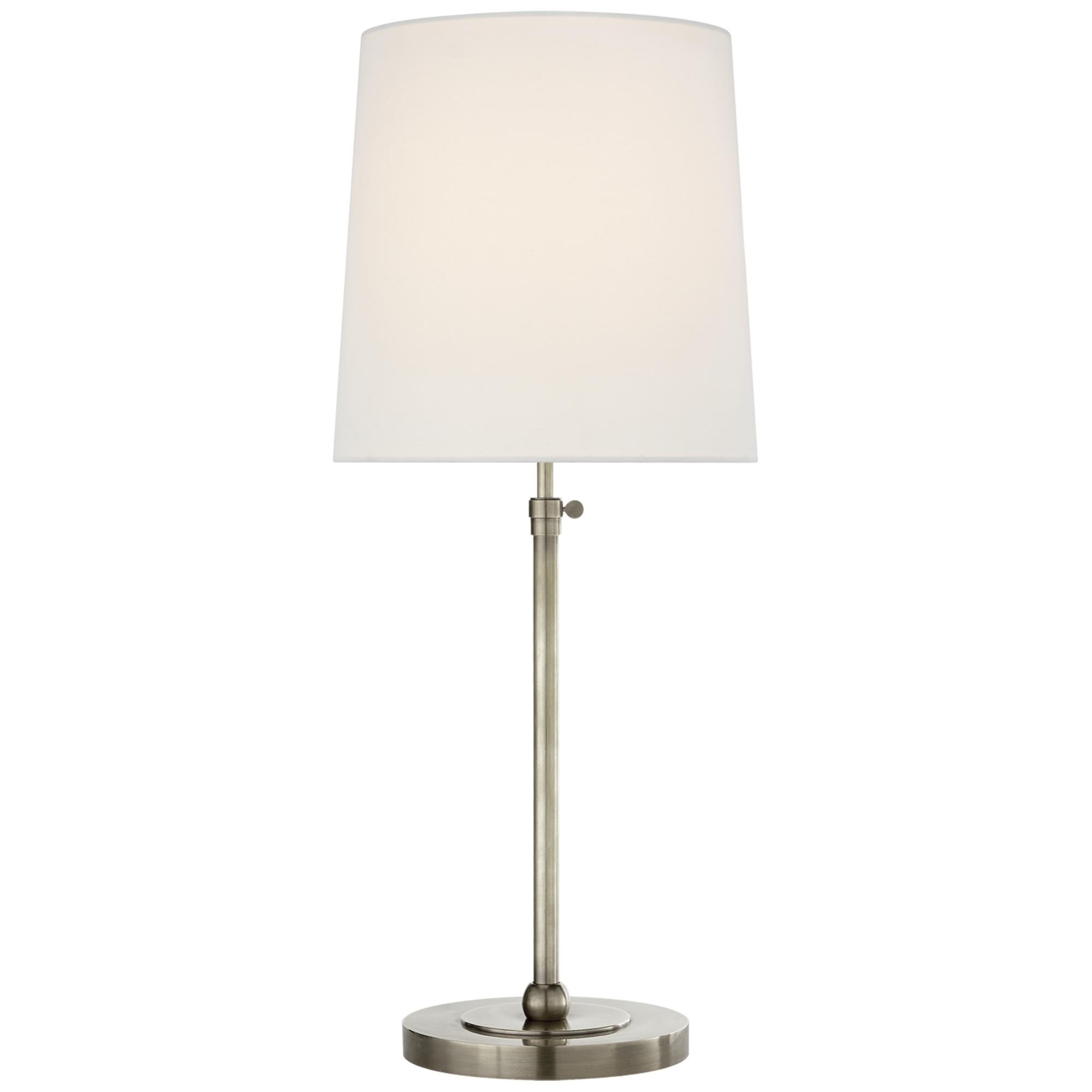 Shown in Antique Nickel finish and Linen shade