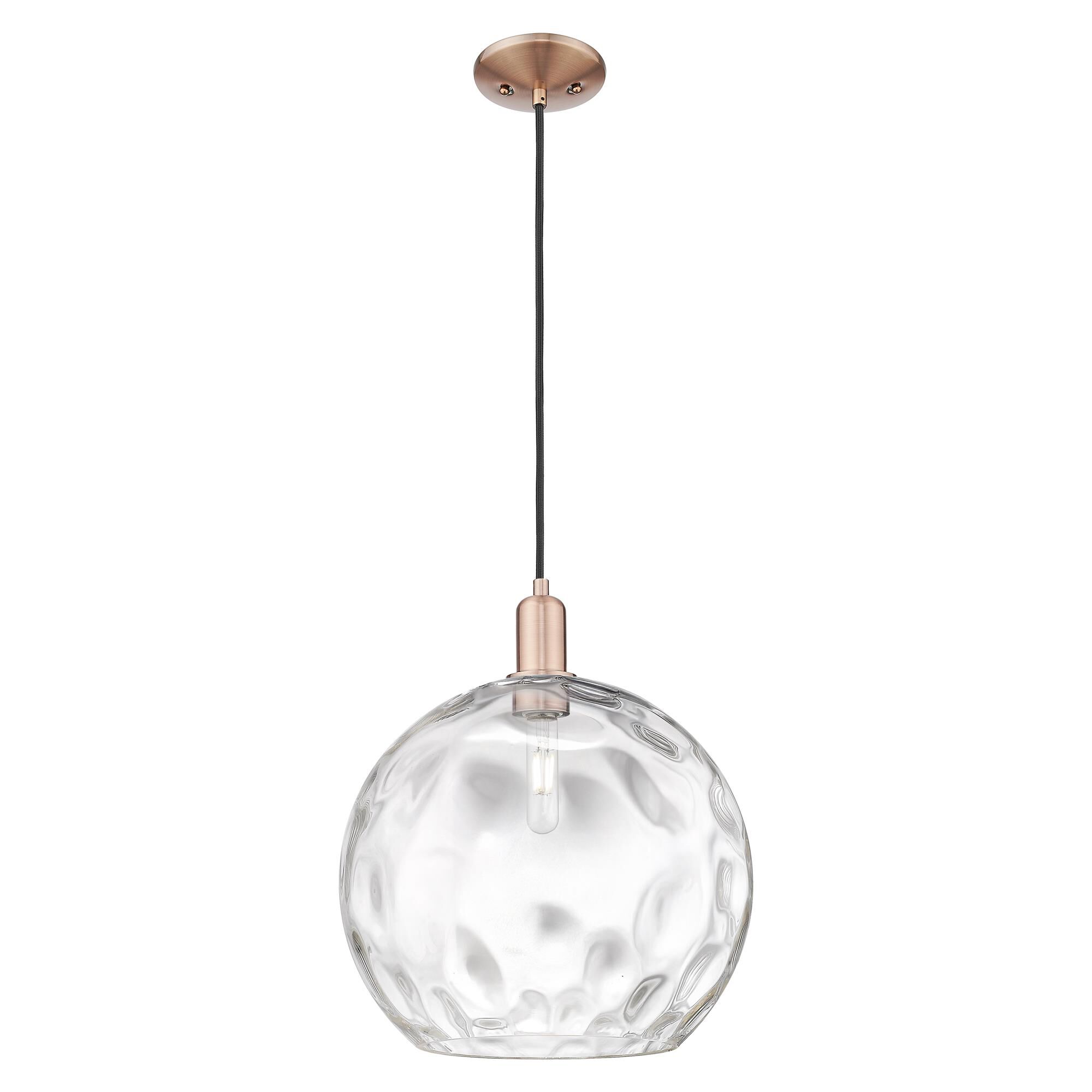 Shown in Antique Copper finish and Clear Water glass