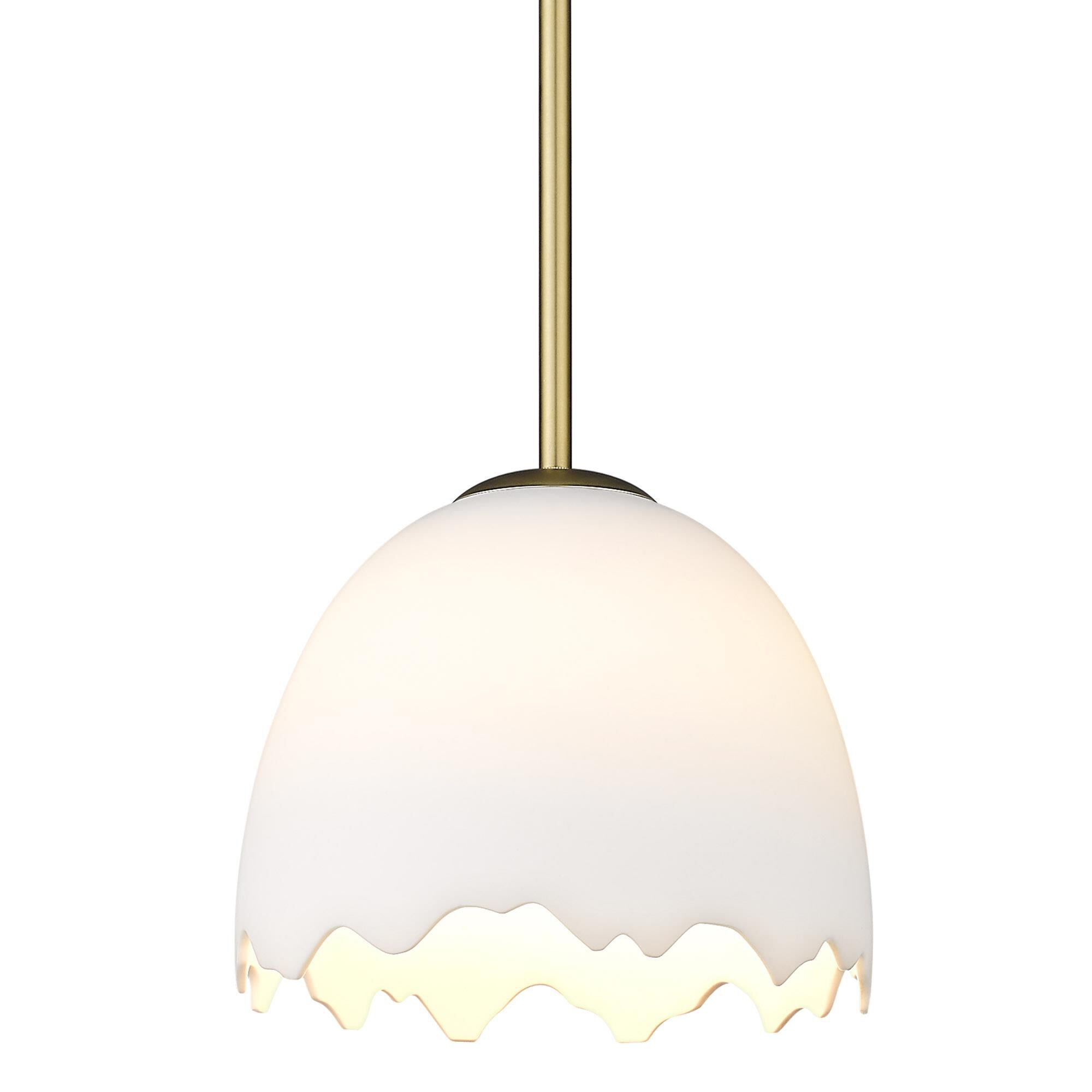 Shown in Brushed Champagne Bronze finish and Porcelain shade