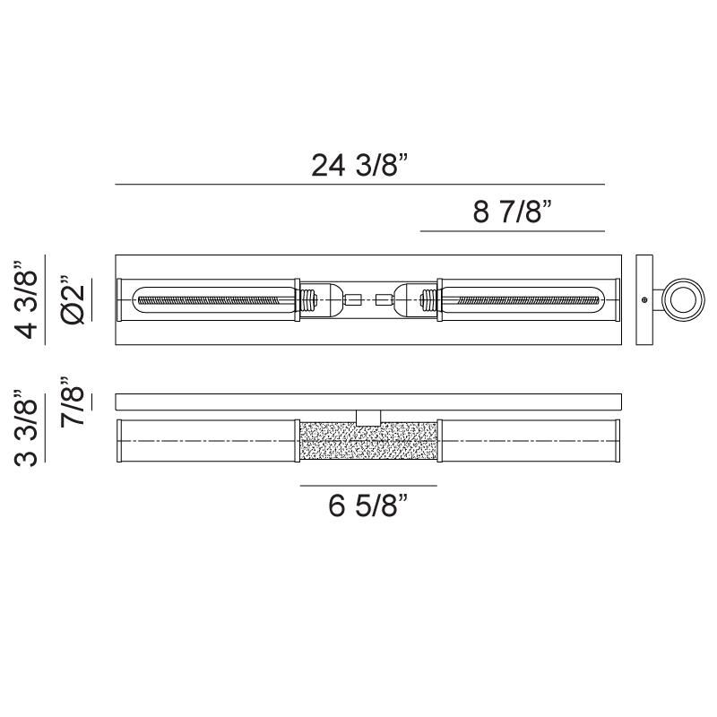 Tubo 24 Inch Wall Sconce by Matteo Lighting