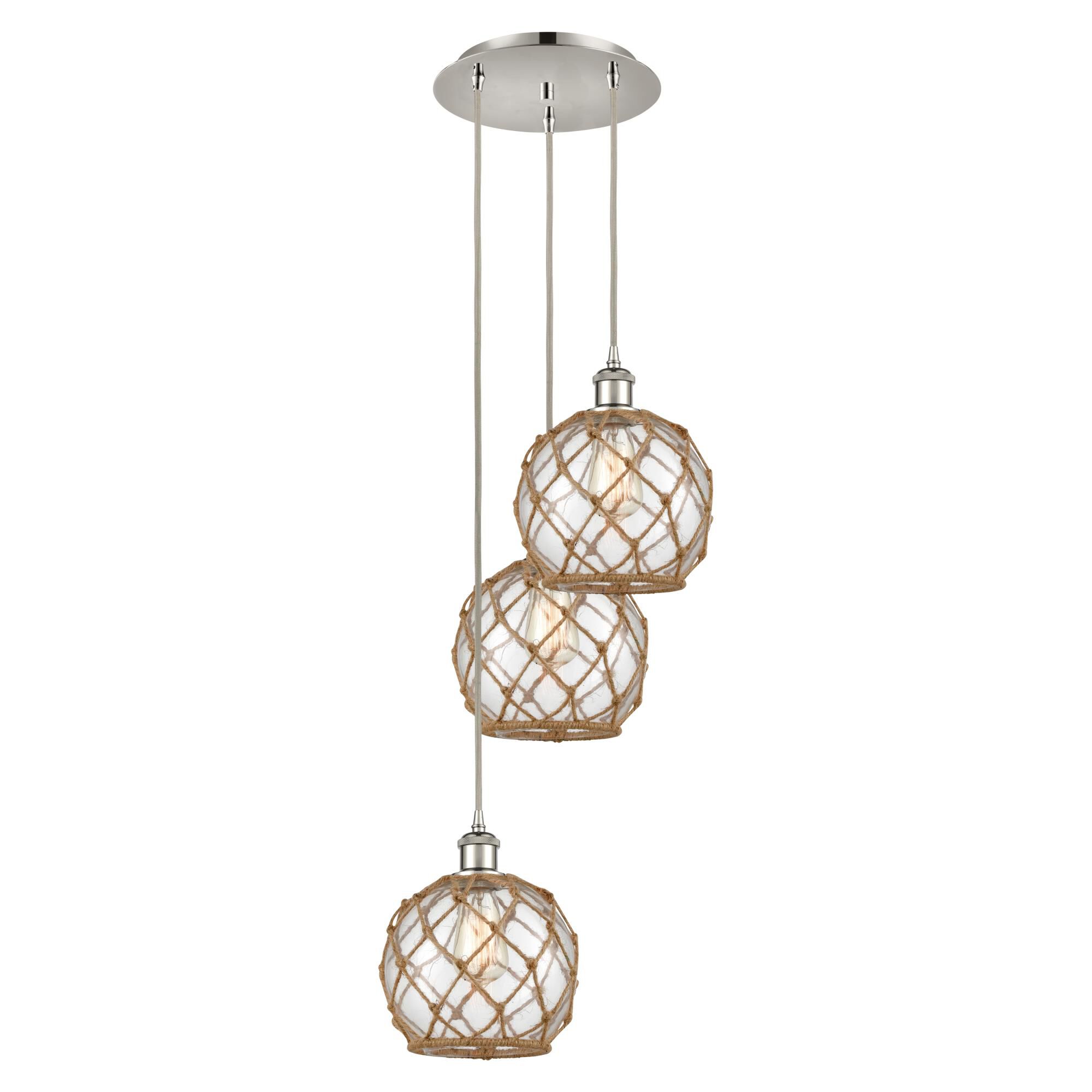 Bruno Marashlian Farmhouse Rope 15 Inch Multi Light Pendant by Innovations Lighting