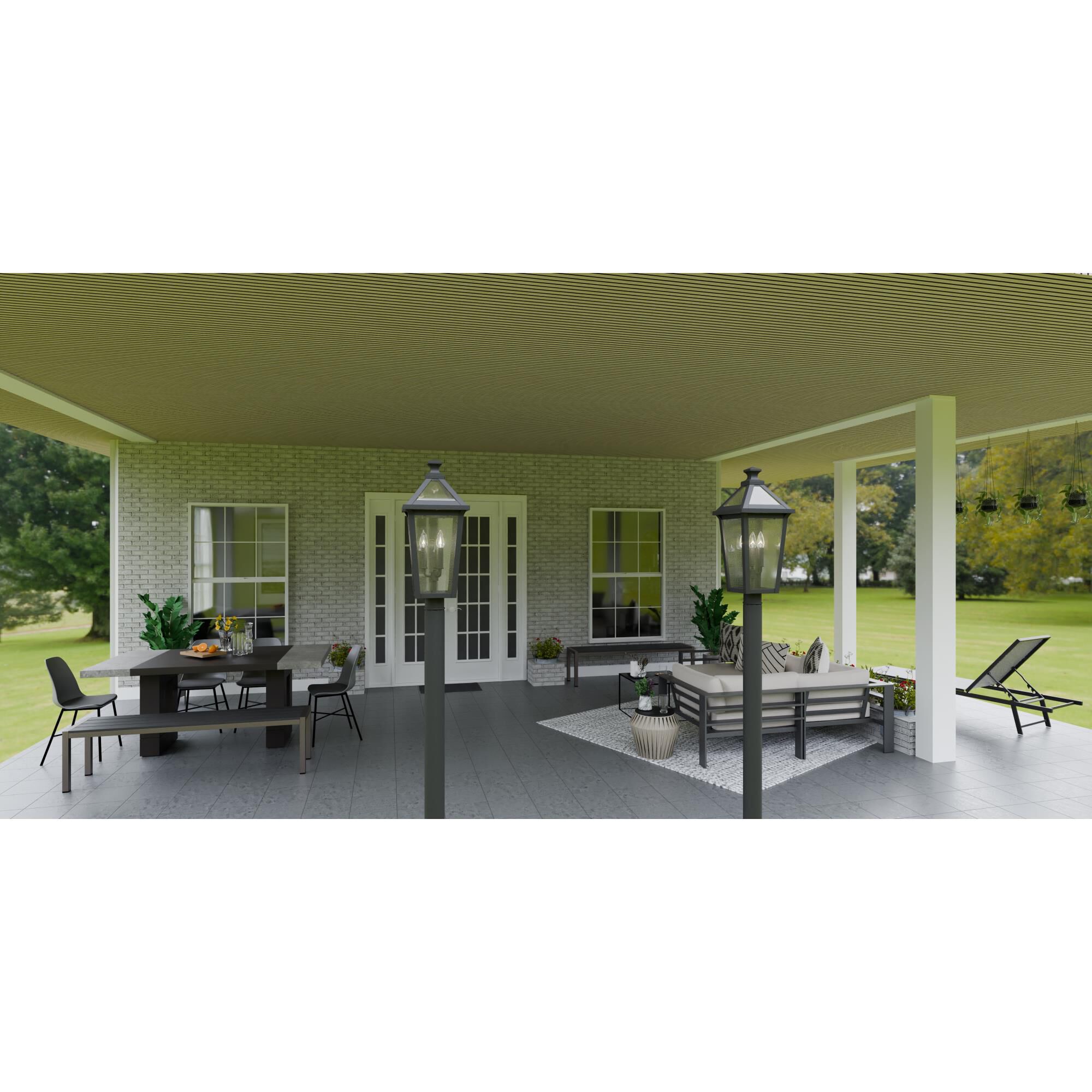 Shown in Matte Black finish and Clear Seedy glass