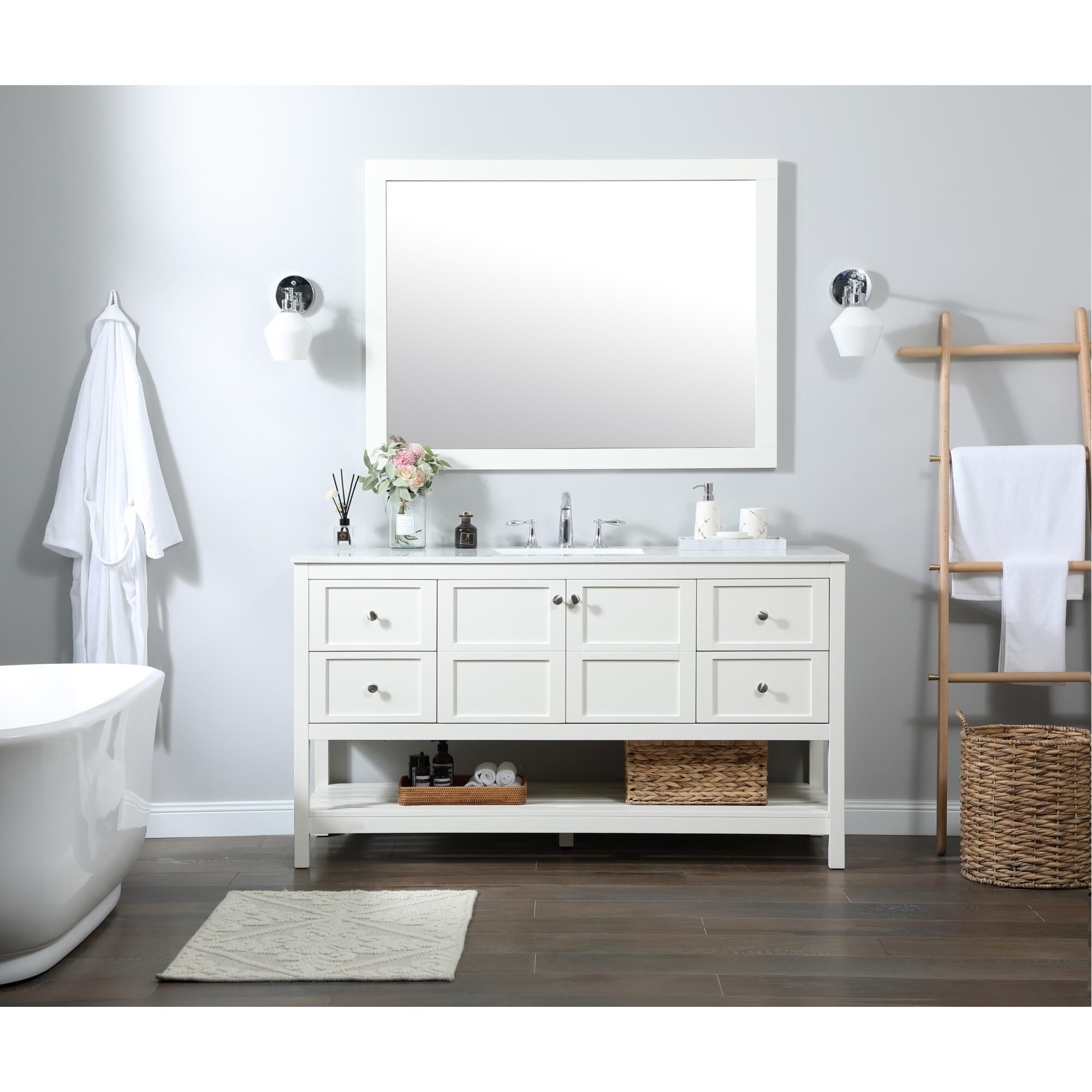 Shown in White finish