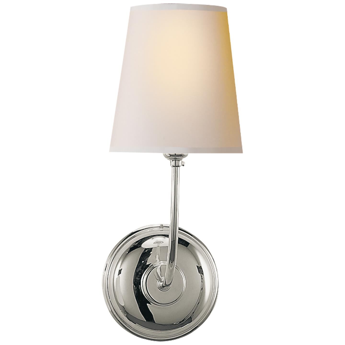 Shown in Polished Nickel finish and Natural Paper shade 