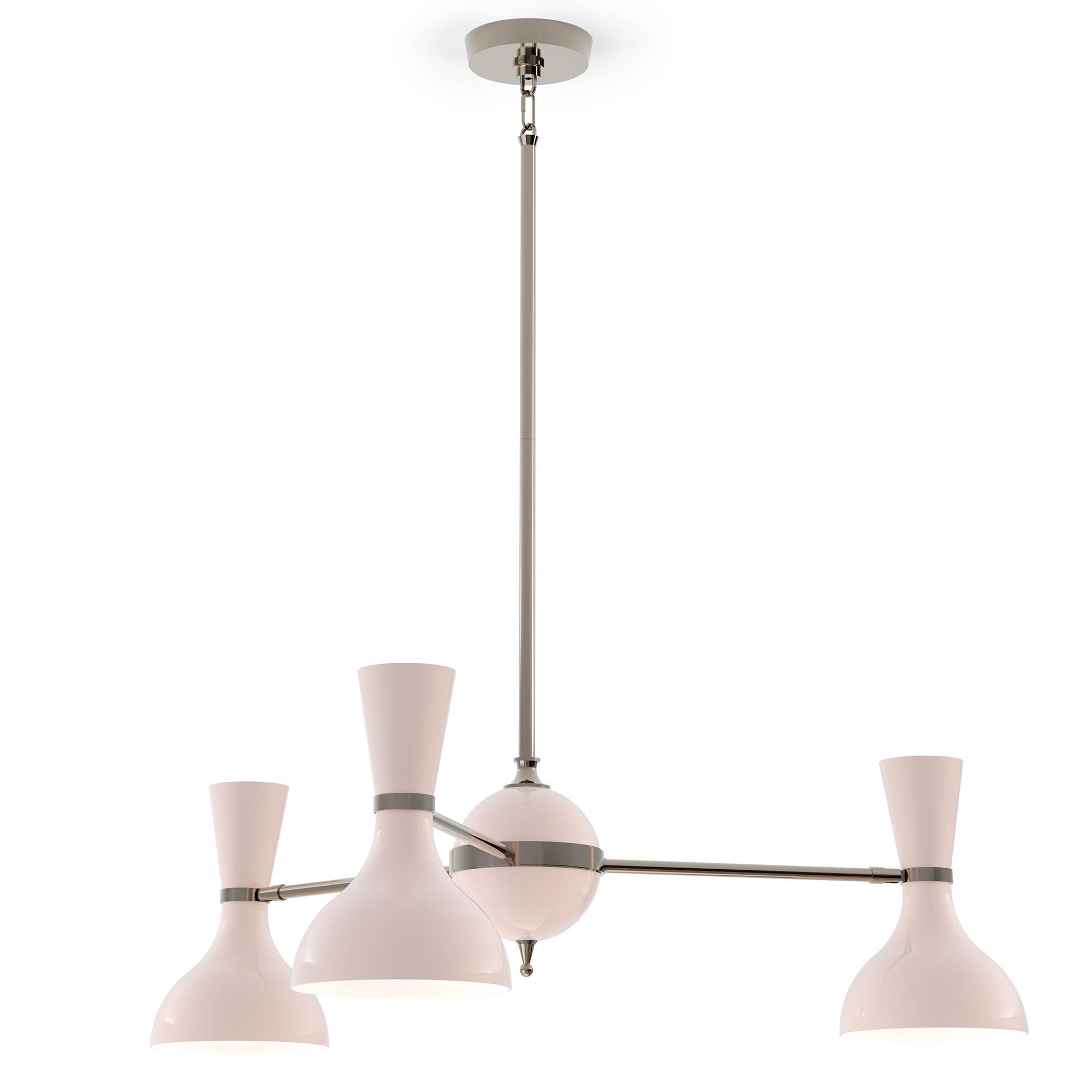 Shown in Polished Nickel finish and Rose Water shade