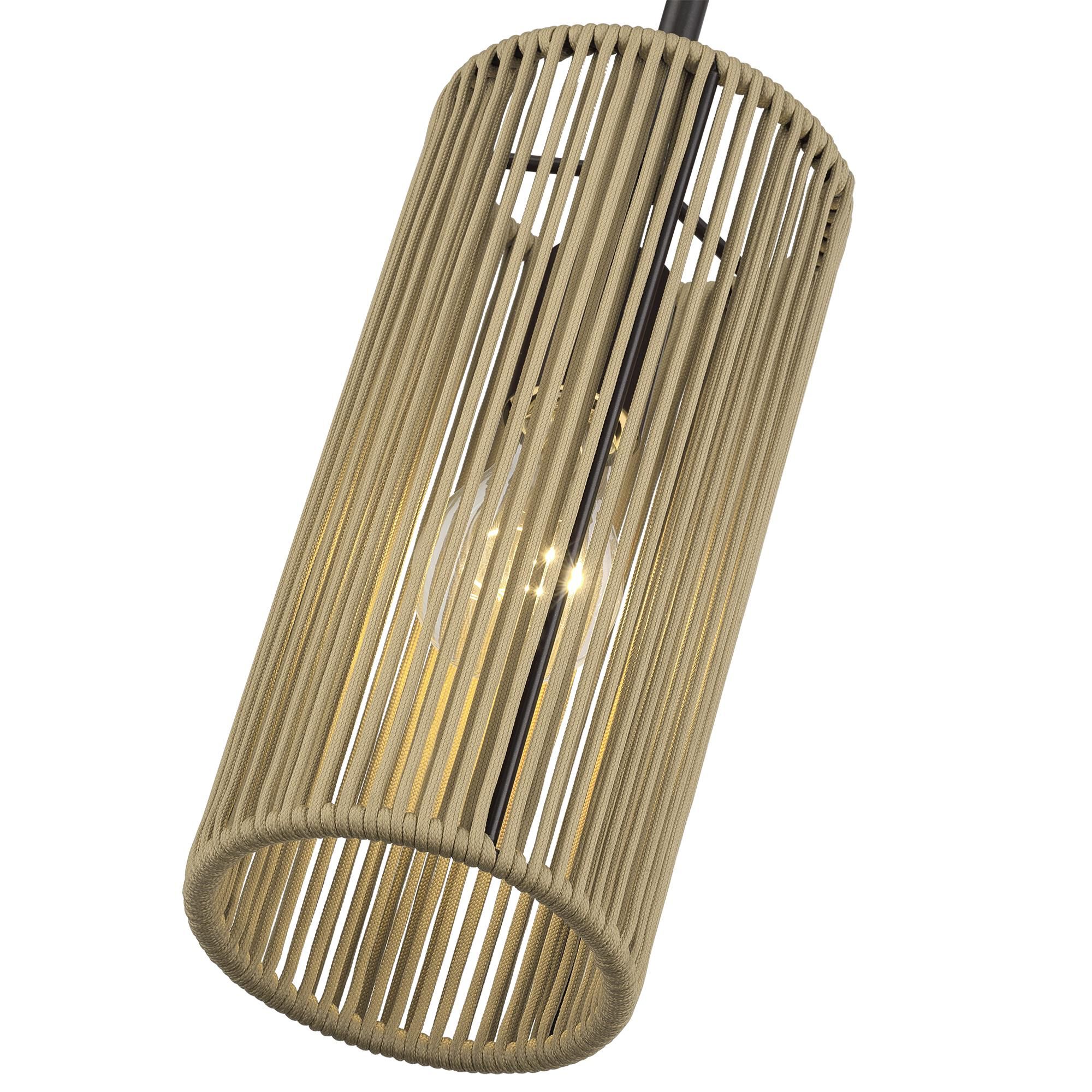 Shown in English Bronze finish and Hand-Woven Venetian Gold Color Polyester Rope shade