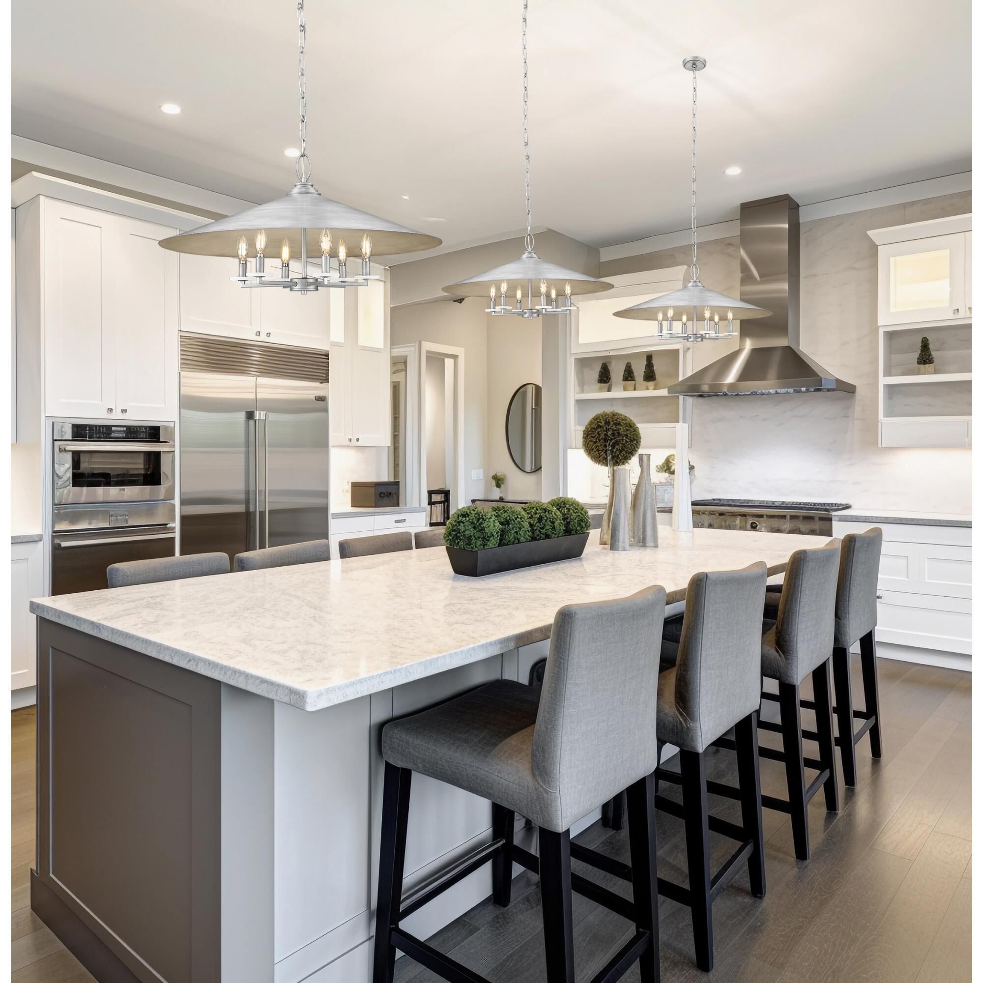 Shown in Signature Pewter finish and Signature Pewter glass and Signature Pewter shade