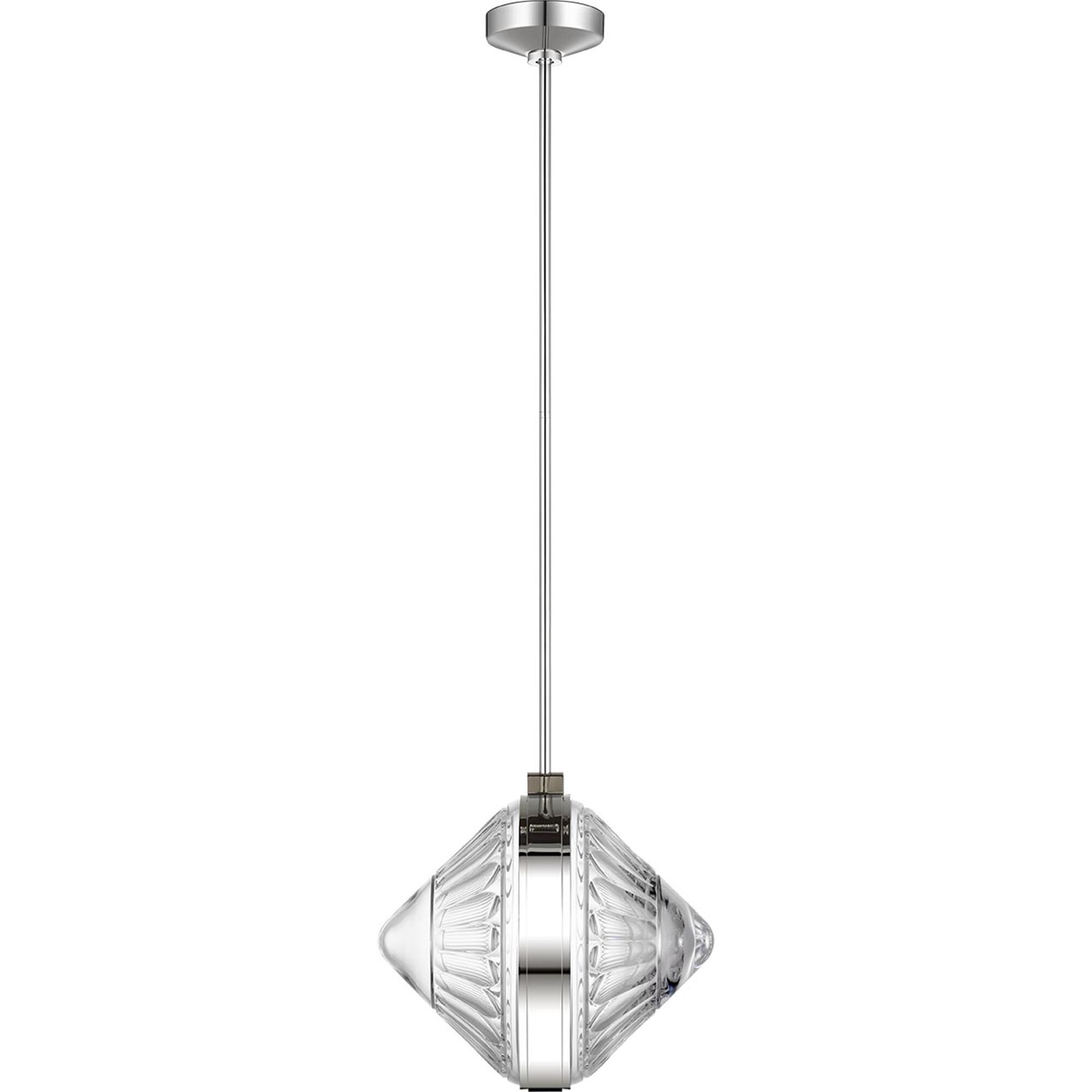 Shown in Polished Nickel finish and Clear crystal
