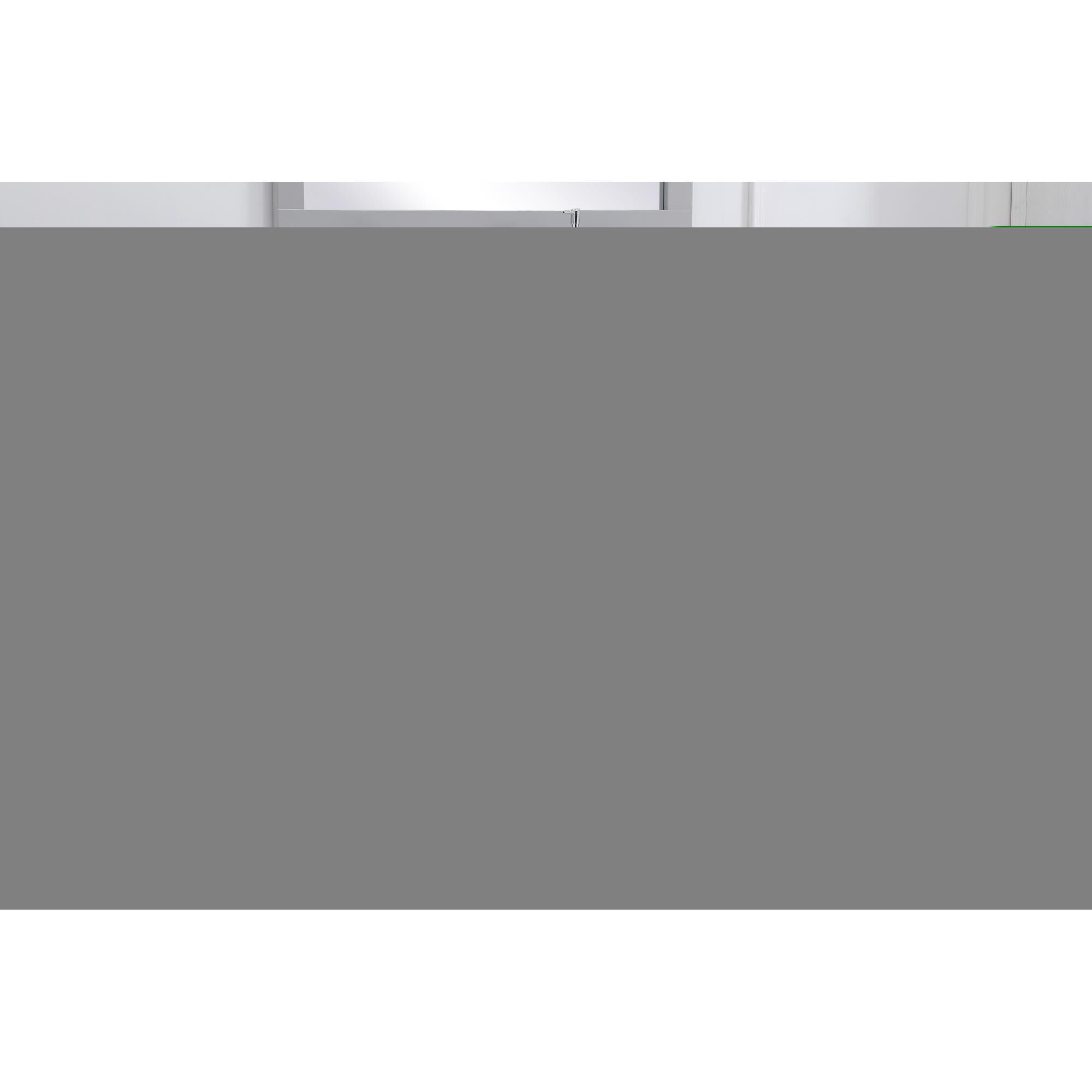 Shown in Gray And Brushed Nickel With Calacatta Quartz finish