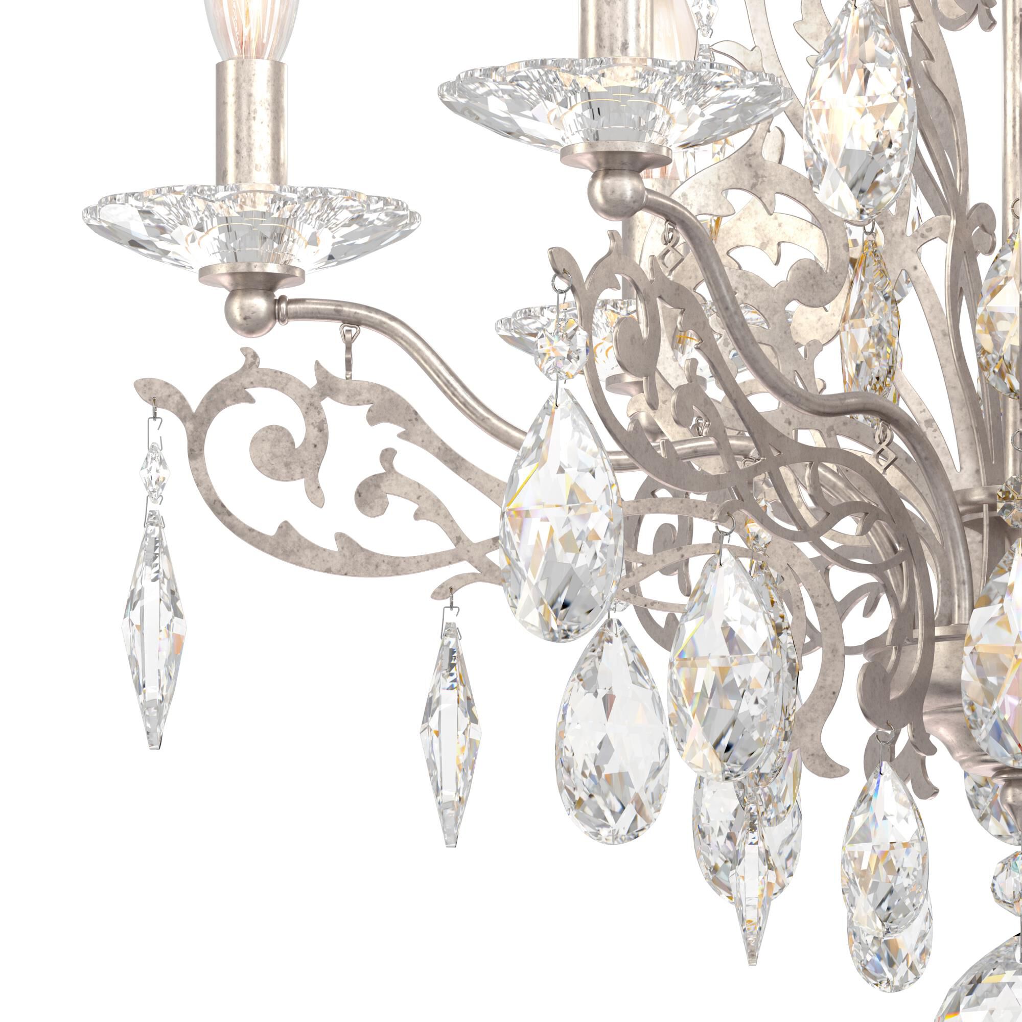 Shown in Antique Silver finish and Heritage crystal