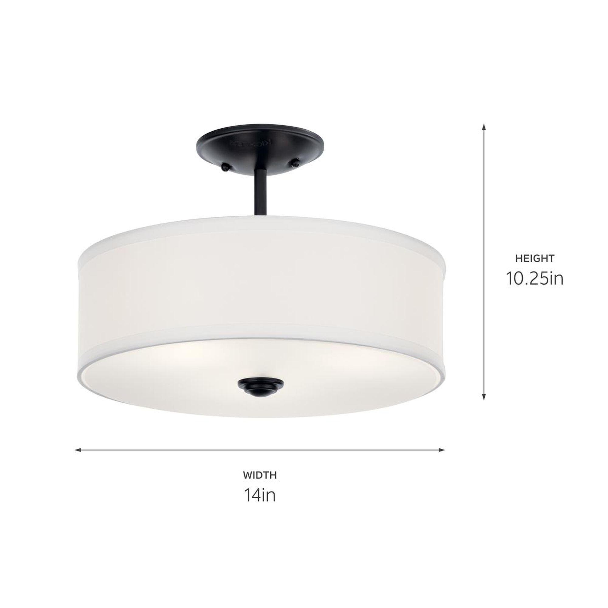 Shown in Black finish and Satin Etched glass and White Micro-Fiber shade