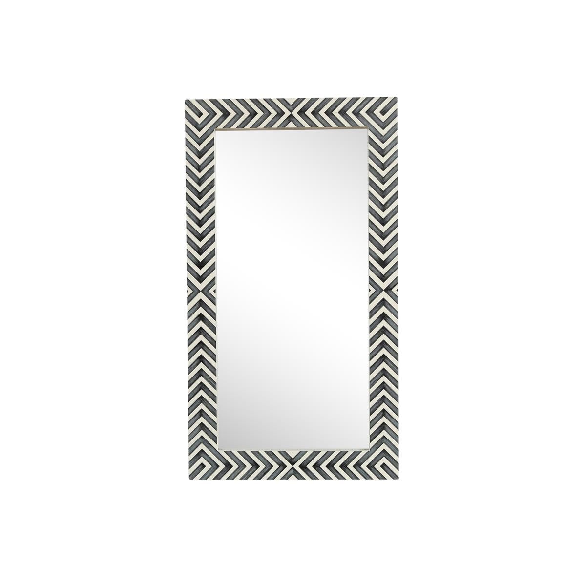 Rectangular mirror 36x20 inch in chevron Wall Mirror by Elegant Decor