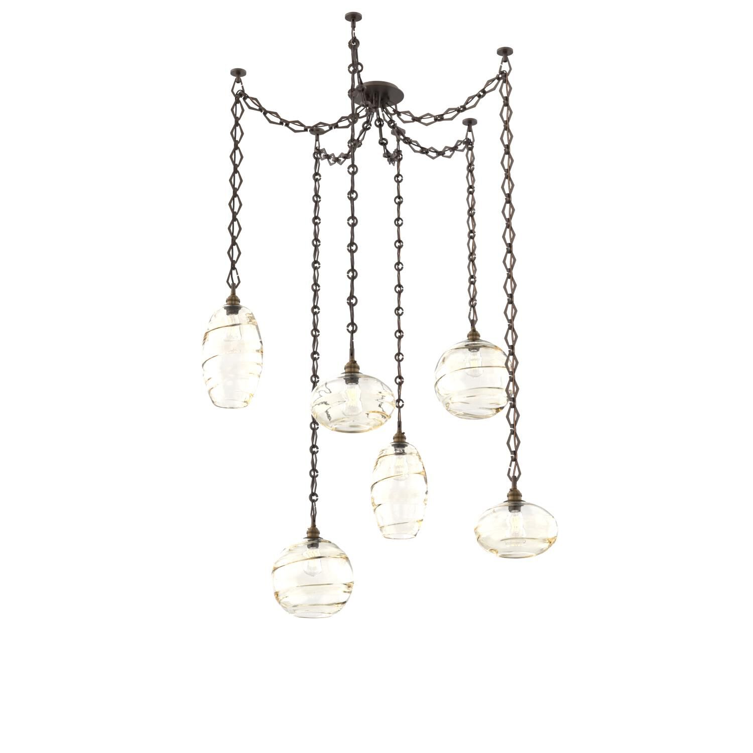 Shown in Flat Bronze finish and Amber glass
