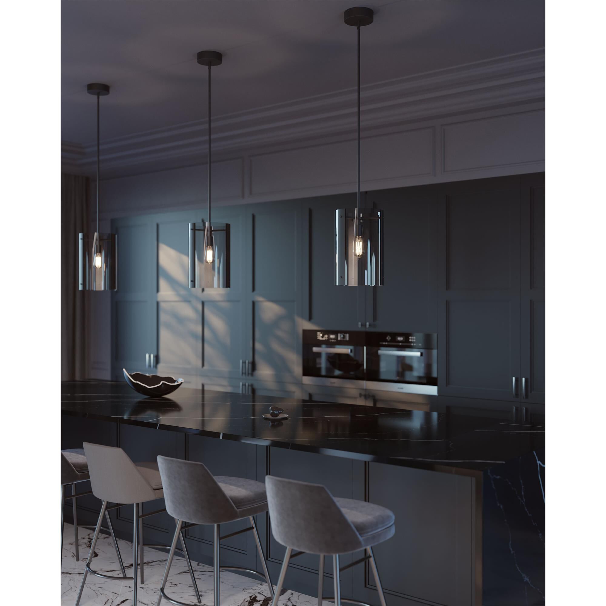 Shown in Black finish and Smoke shade