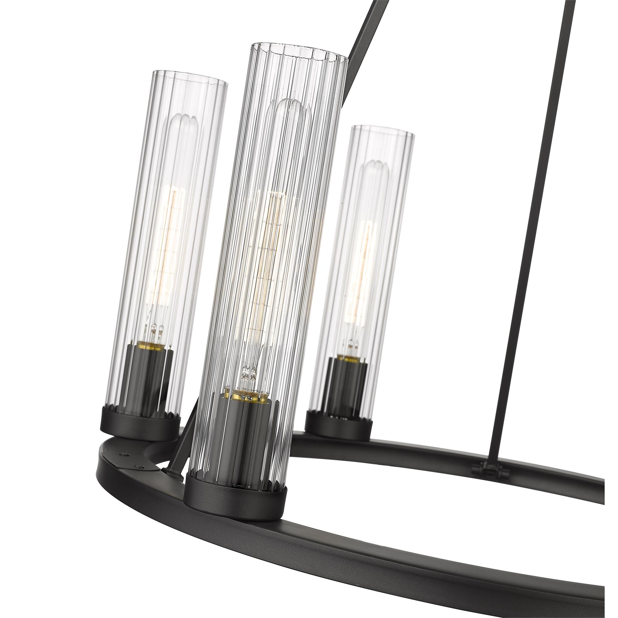 Shown in Bronze finish and Glass shade