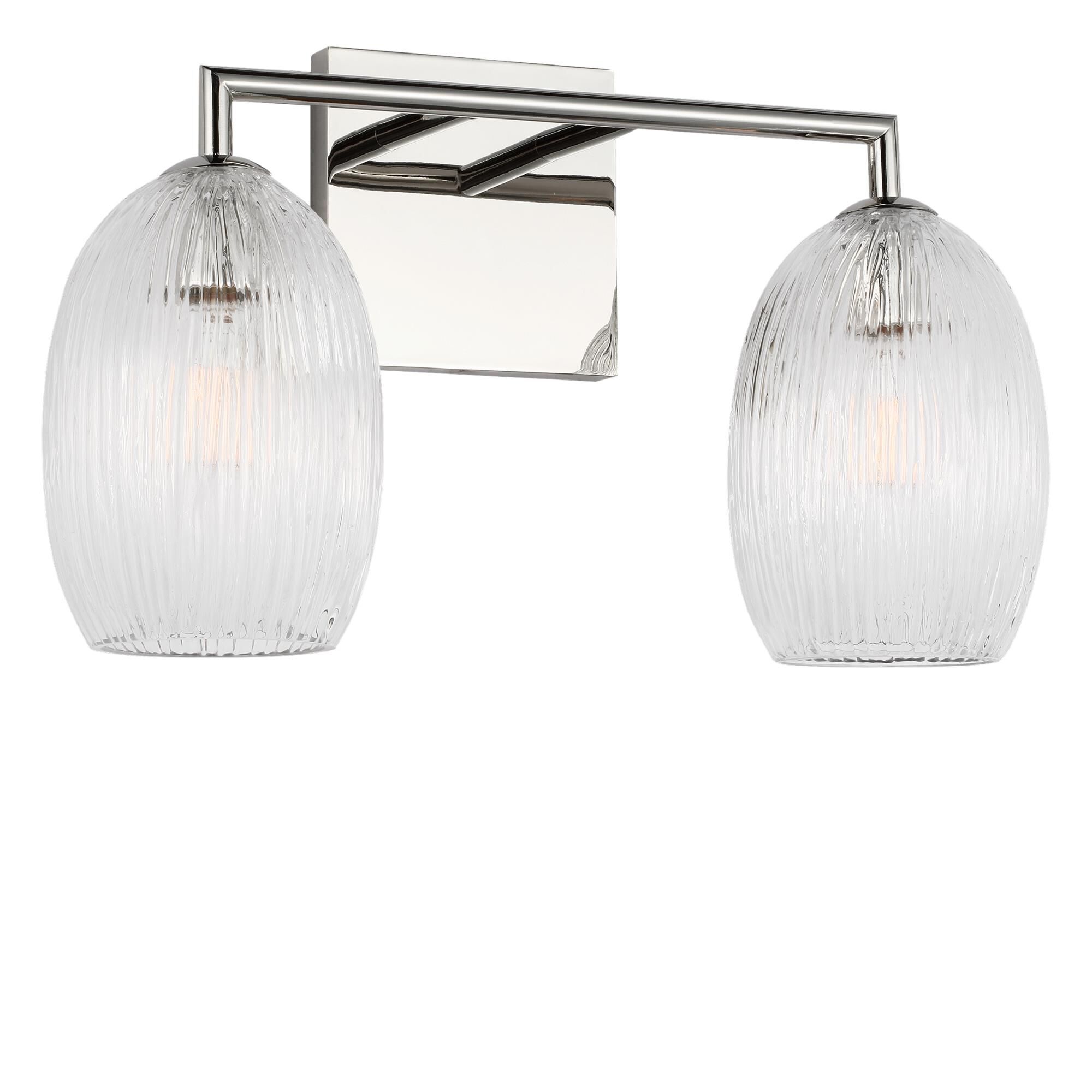 Shown in Polished Nickel finish and Striped Clear glass