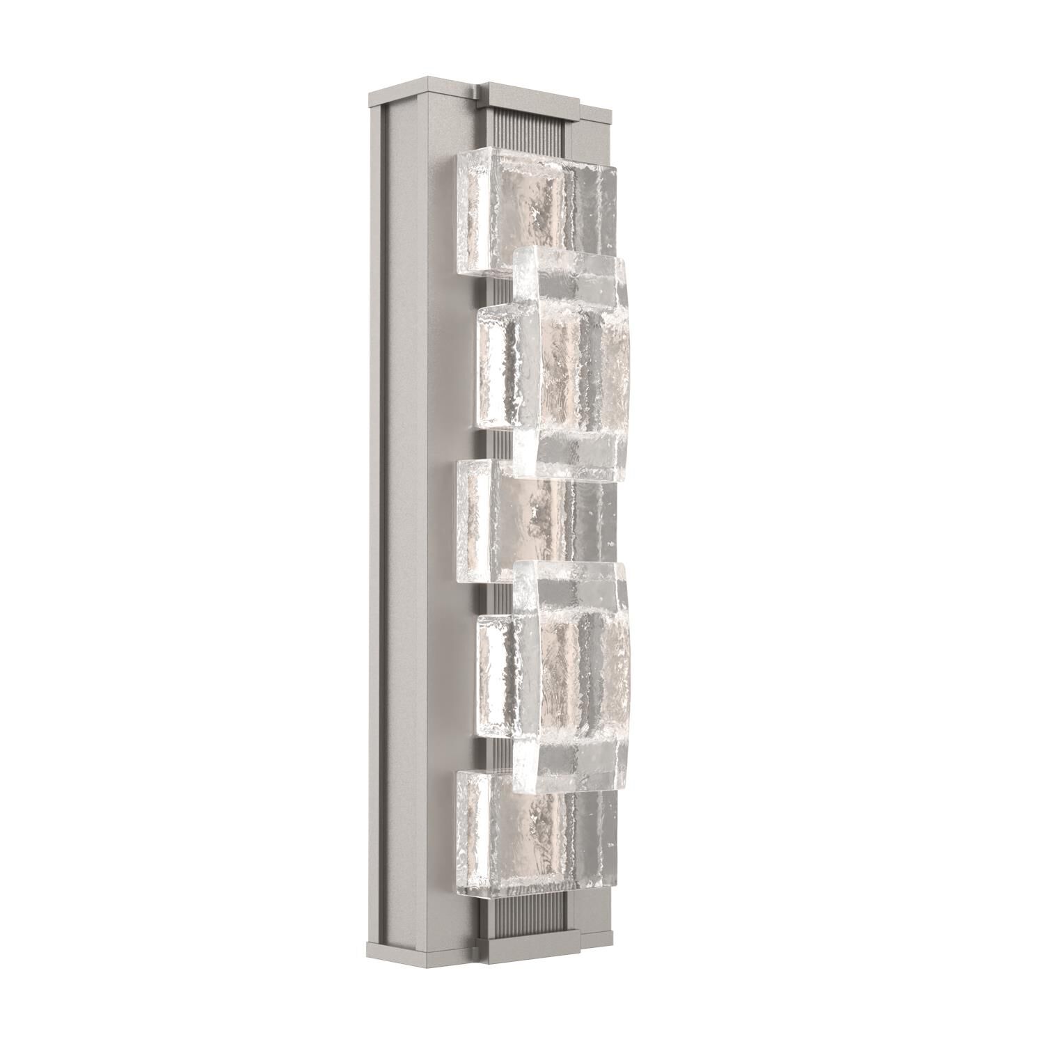 Shown in Beige Silver finish and Rough Seedy glass and None accent