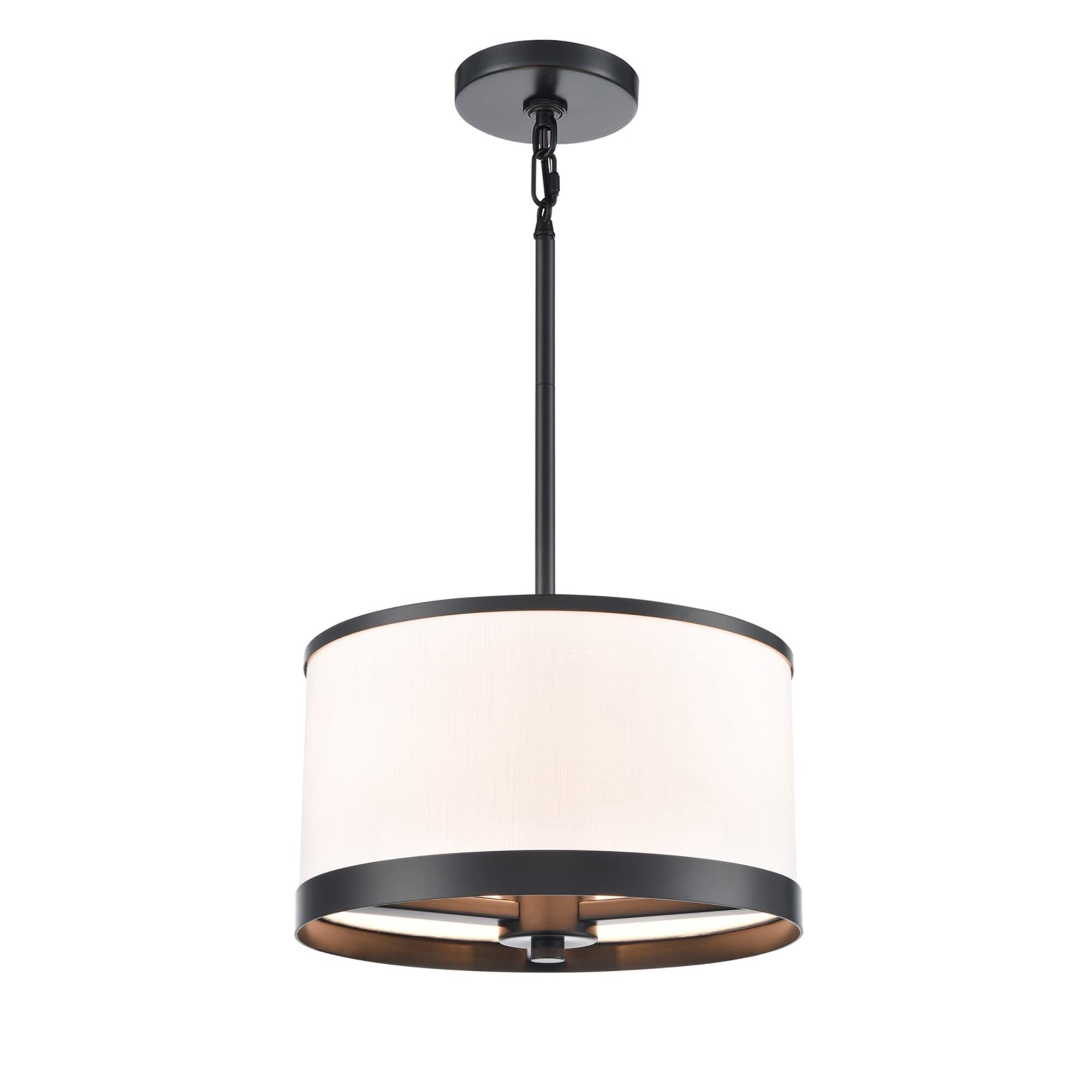 Shown in Black finish and White Fabric shade