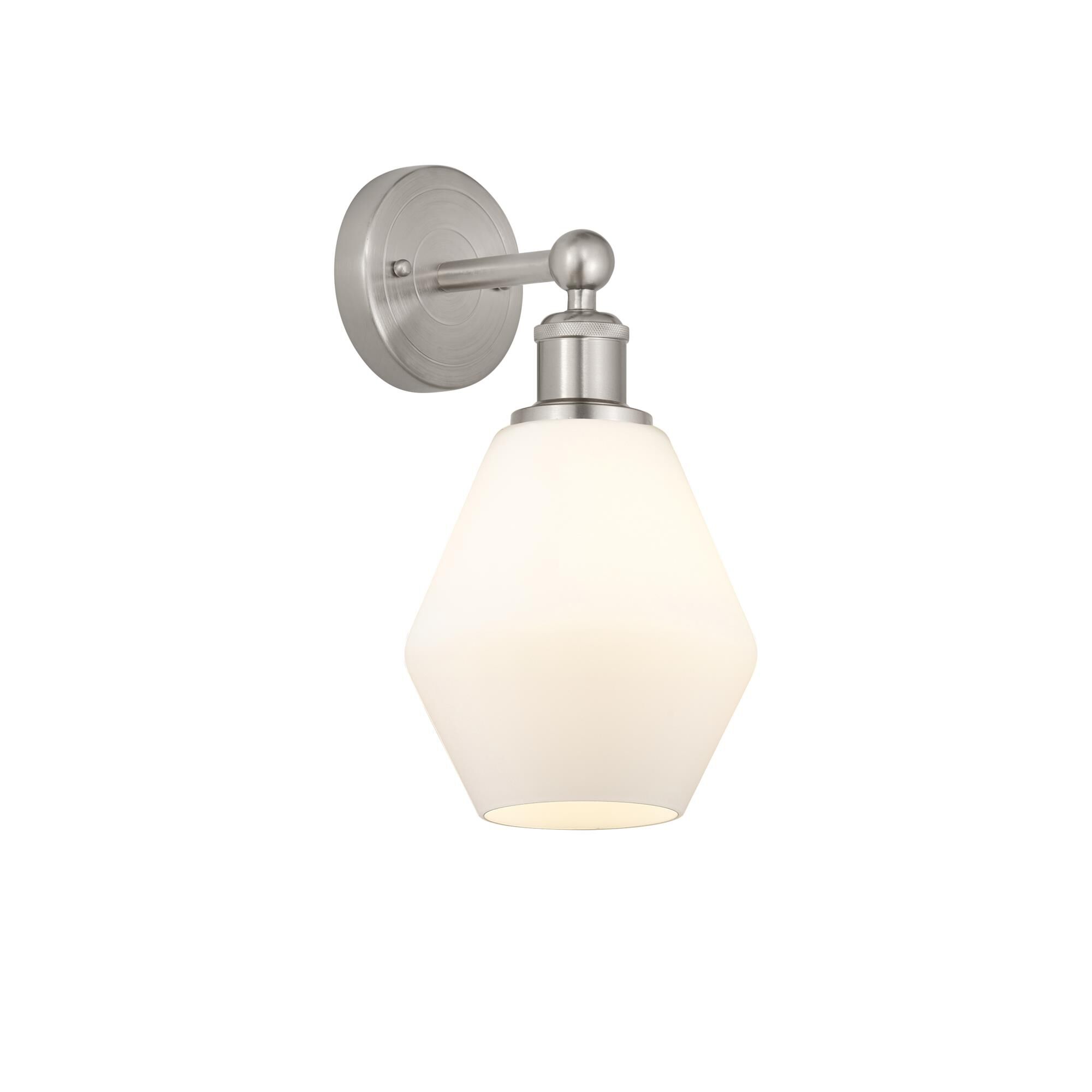 Shown in Brushed Satin Nickel, Cased Matte White finish and Cased Matte White glass and Cased Matte White Glass shade