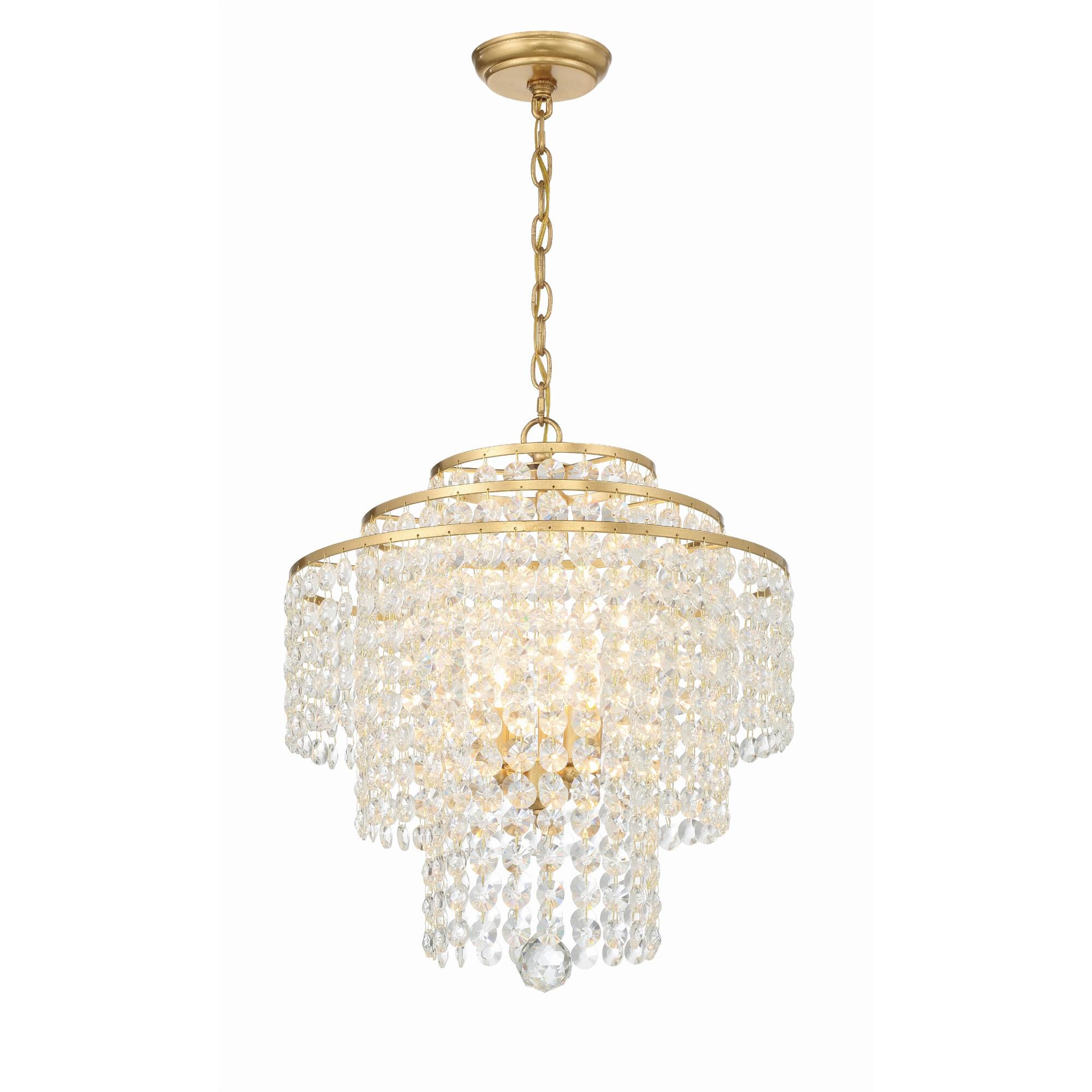 Shown in Antique Gold finish and Hand Cut crystal