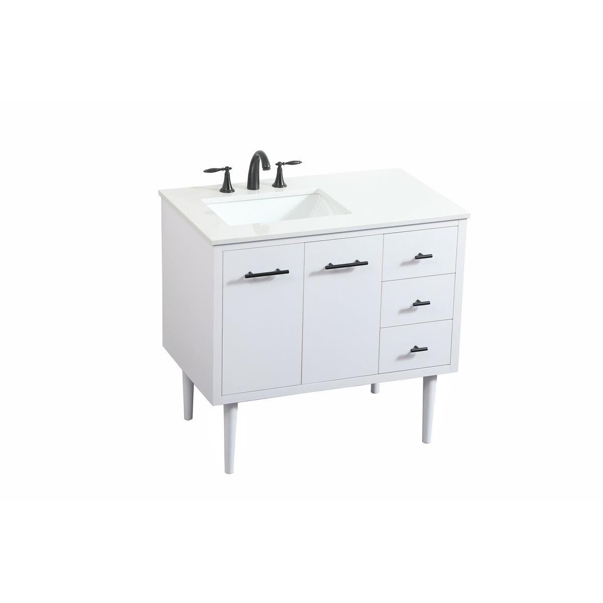 Shown in White finish and No Backsplash accent
