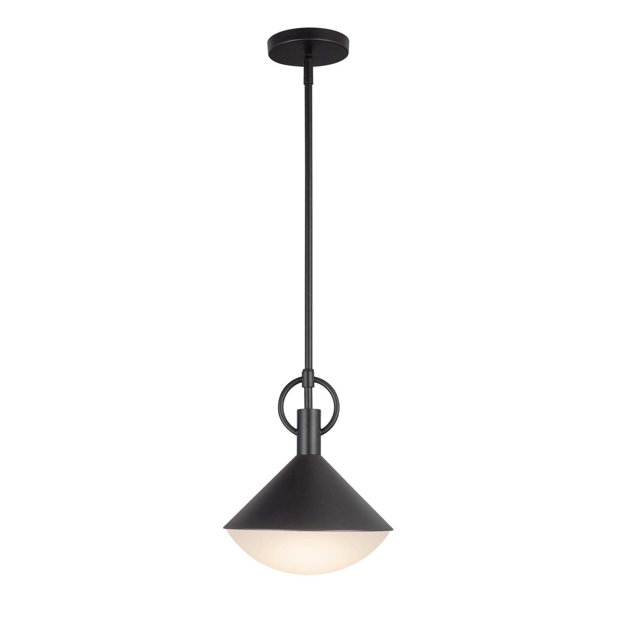 Shown in Black finish and Glass shade