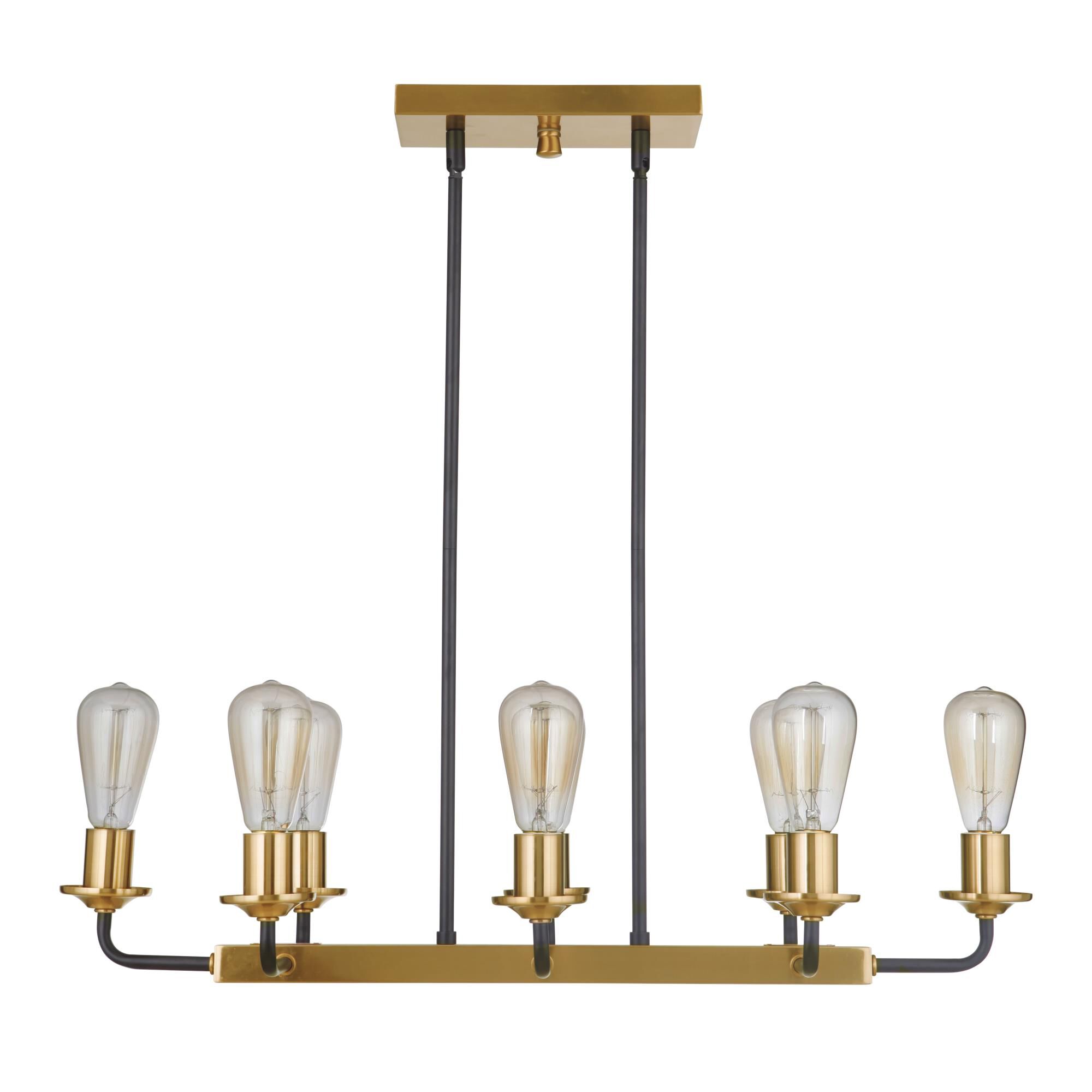 Shown in Flat Black and Satin Brass finish