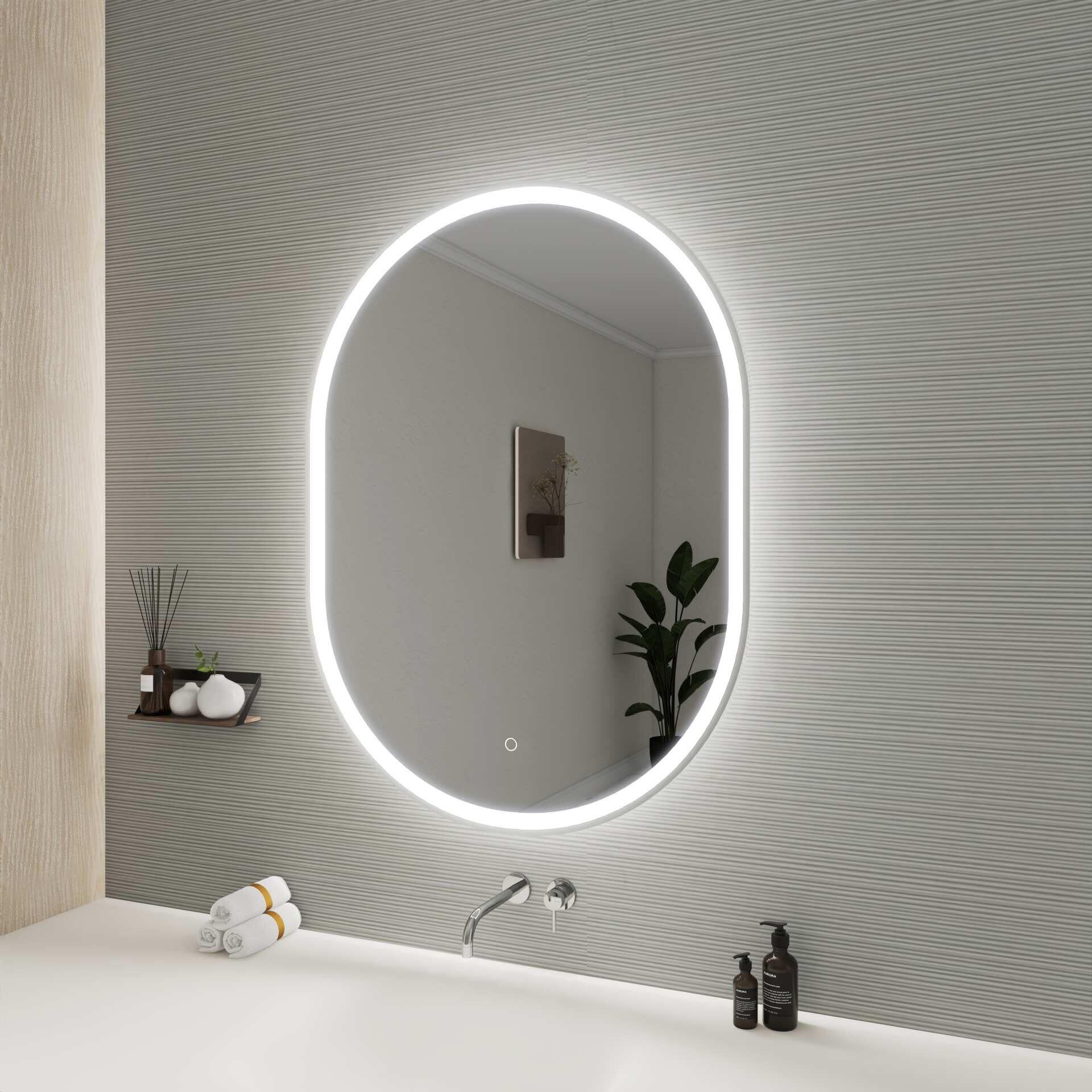 Harmoni 40 Inch Oval LED Lighted Mirror by Elegant Decor
