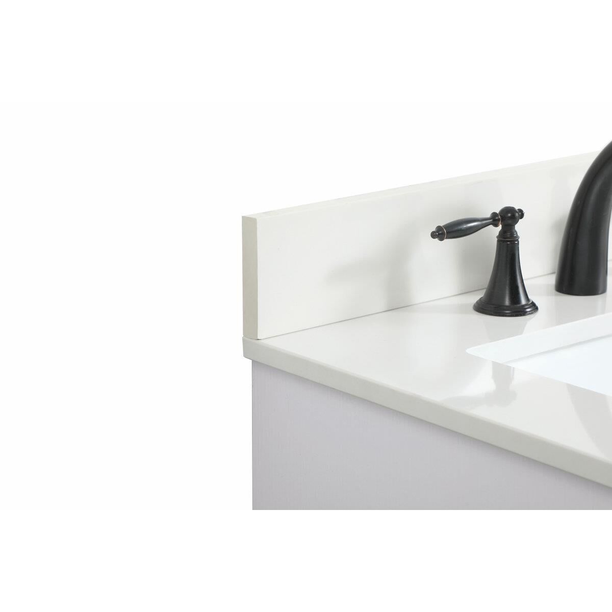 Shown in White finish and Backsplash accent