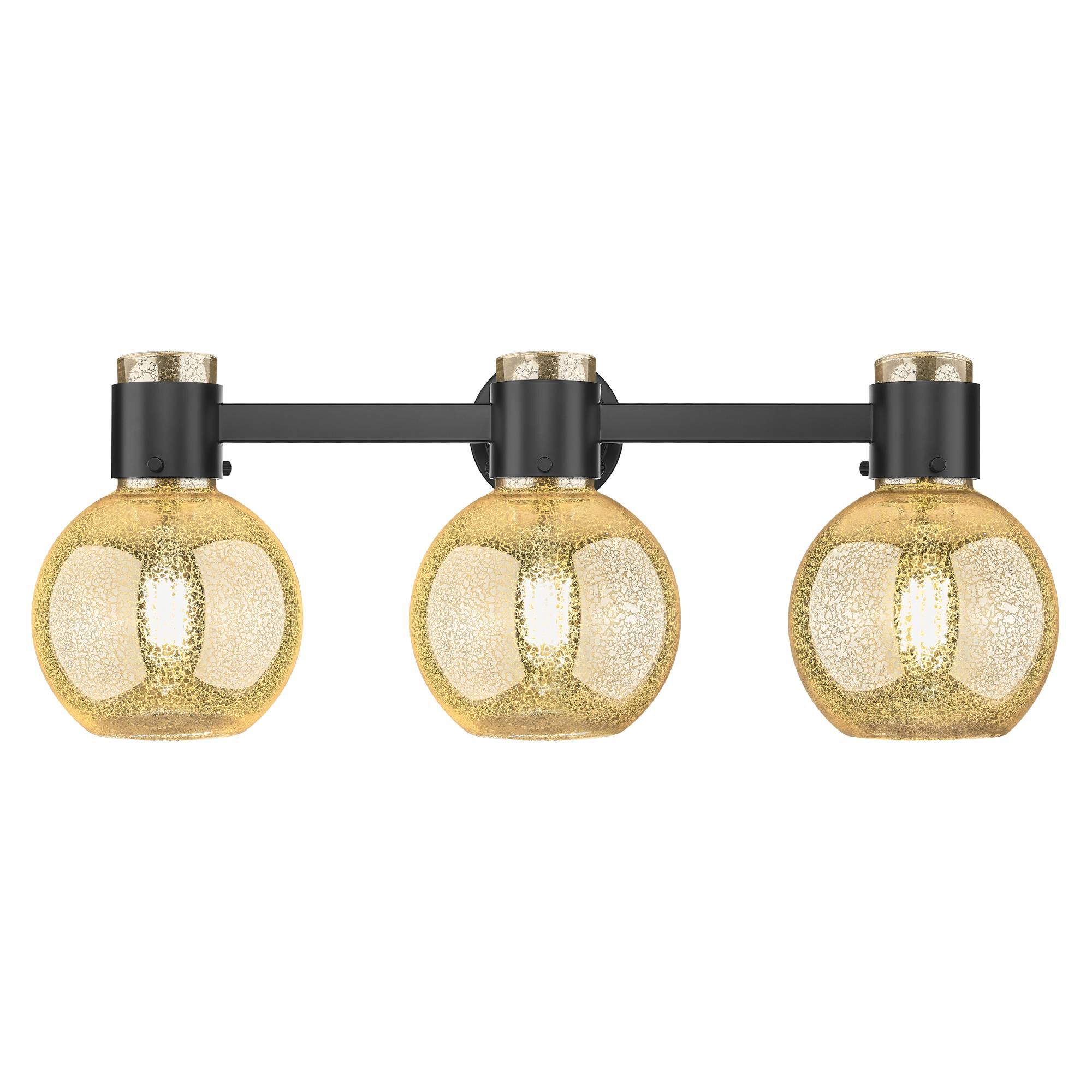 Shown in Matte Black finish and Mercury glass