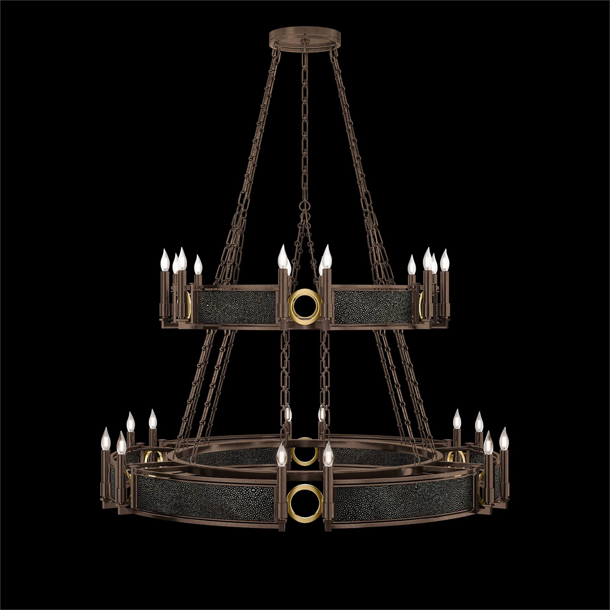 Shown in Bronze and Brass  finish and Black Knight accent