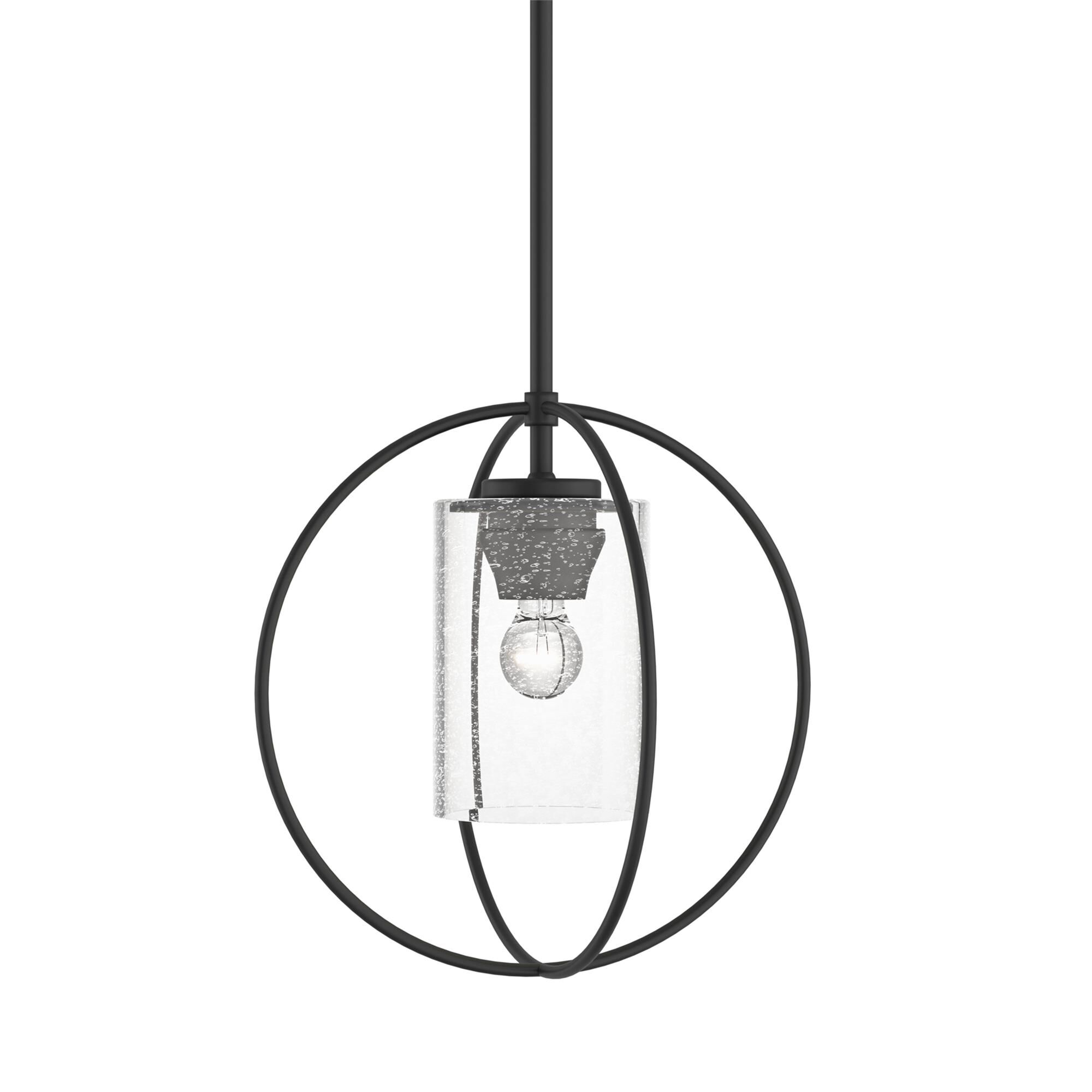 Shown in Black finish and Seeded Clear glass