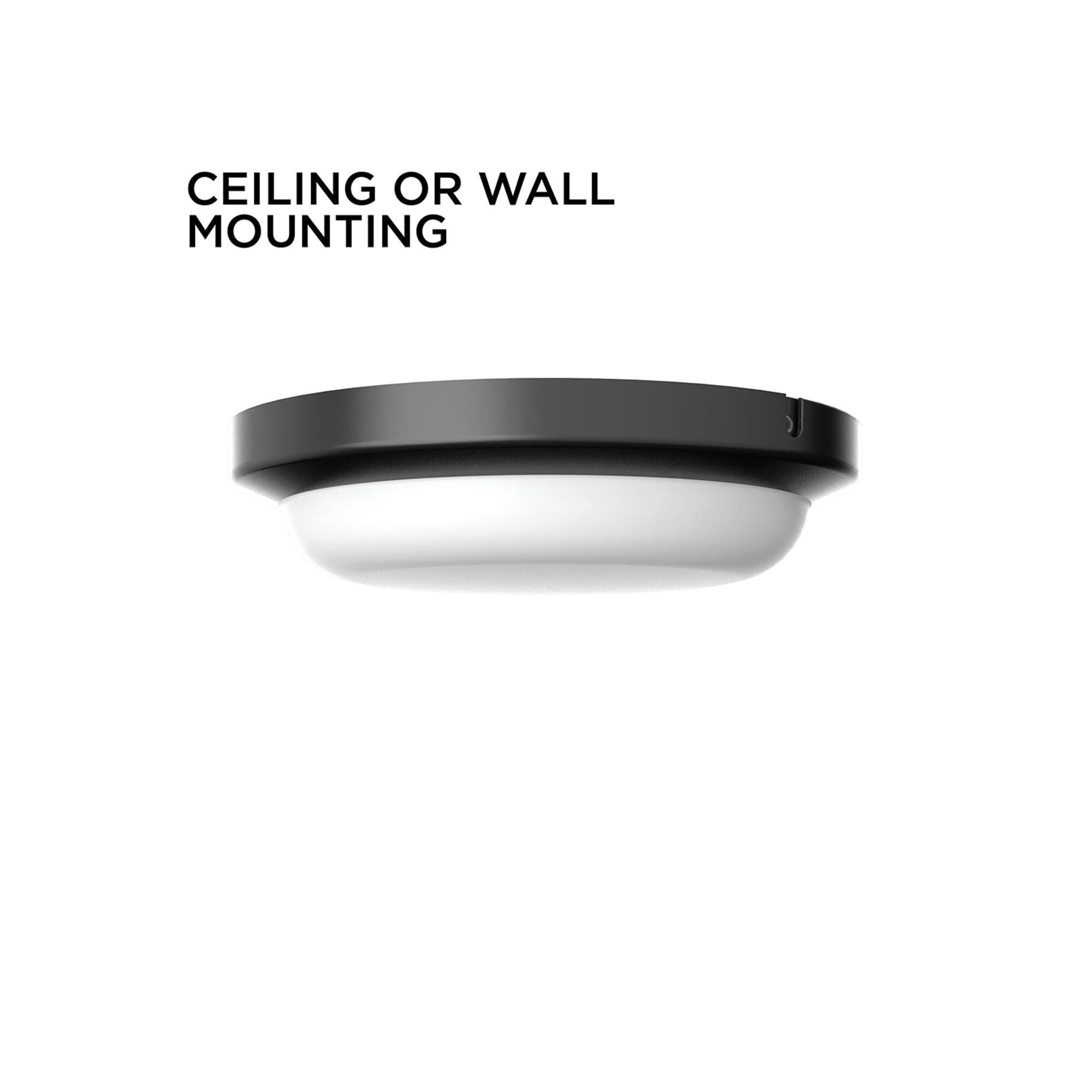 Shown in Black finish and White Polycarbonate shade