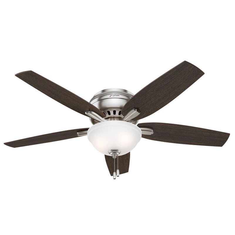 Newsome 52 Inch Flush Mount Fan with Light Kit by Hunter Fan