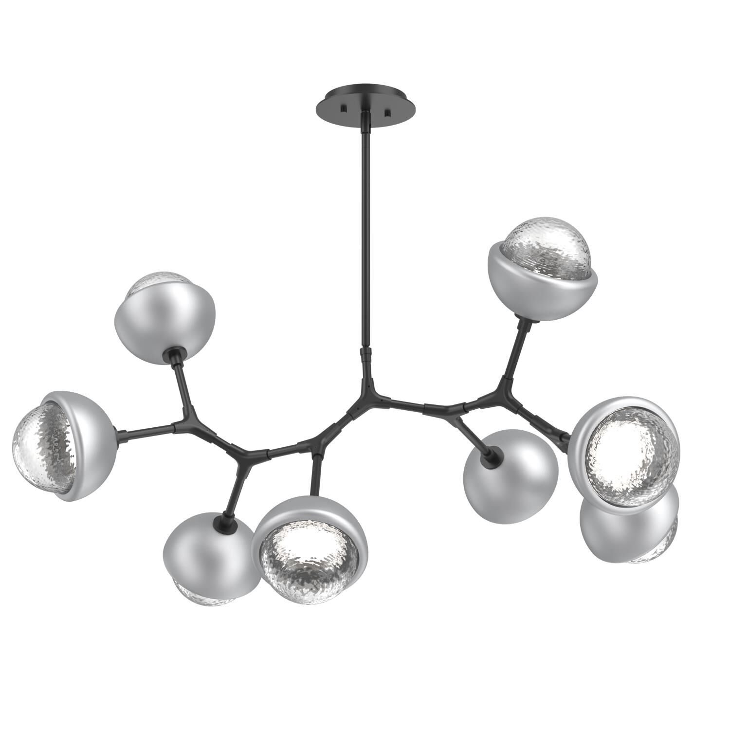 Shown in Matte Black finish and Clear glass and Classic Silver accent