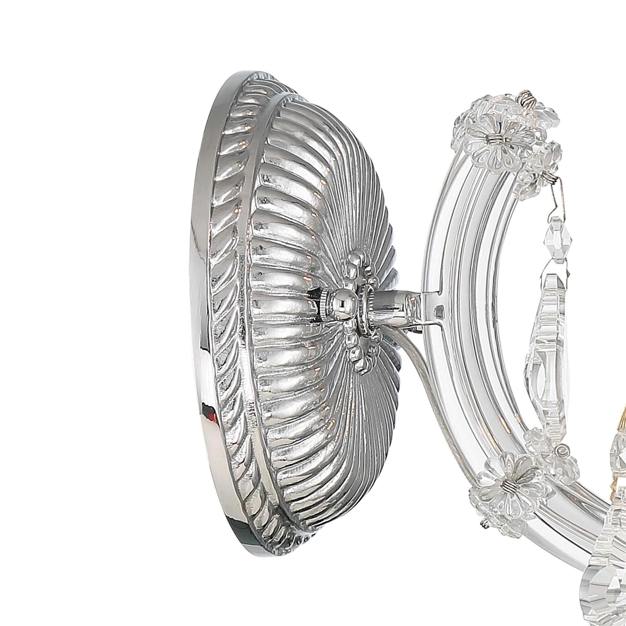 Shown in Polished Chrome finish and Clear Hand Cut crystal