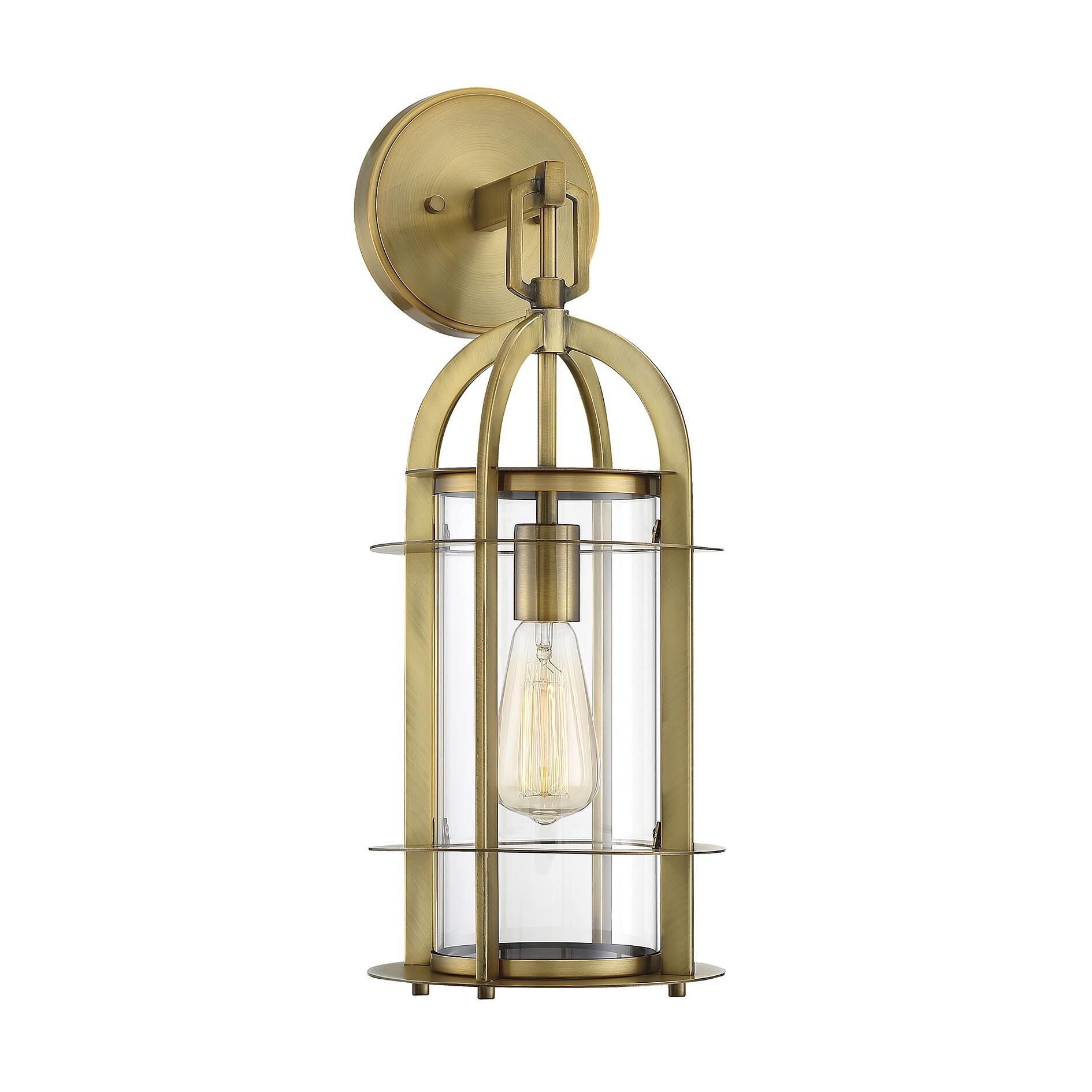 Shown in Warm Brass finish and Clear glass 