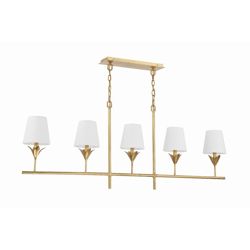 Broche 53 Inch 5 Light Linear Suspension Light by Crystorama