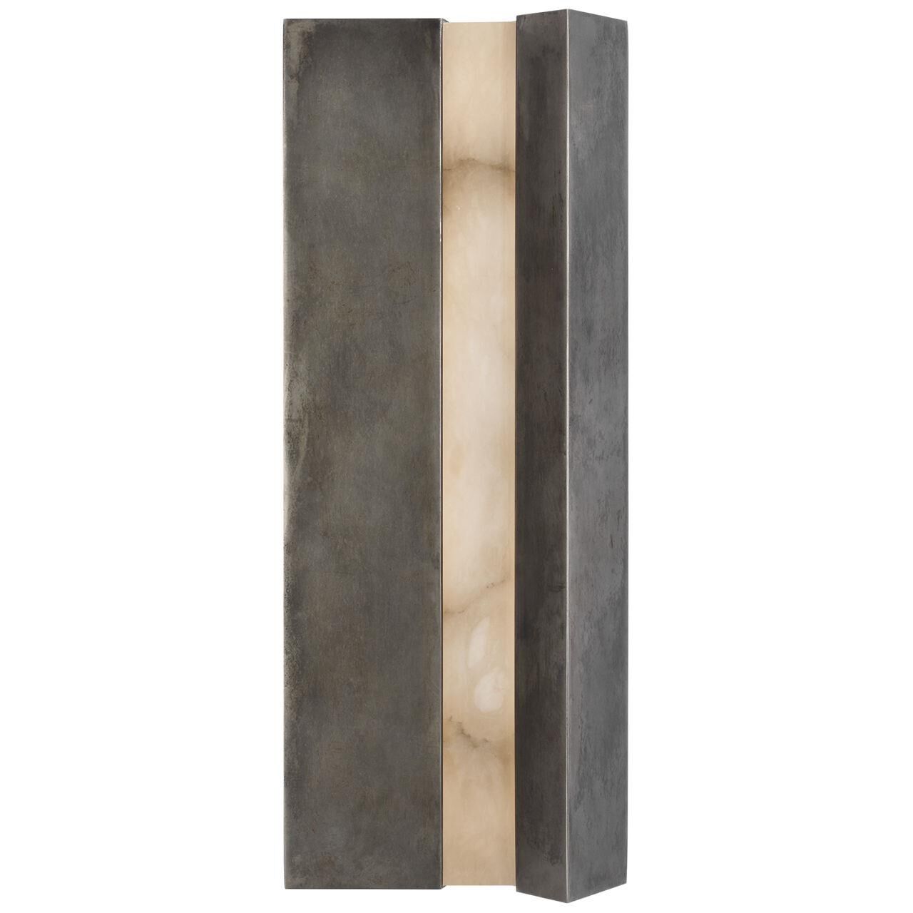 Shown in Mottled Pewter finish and Alabaster shade