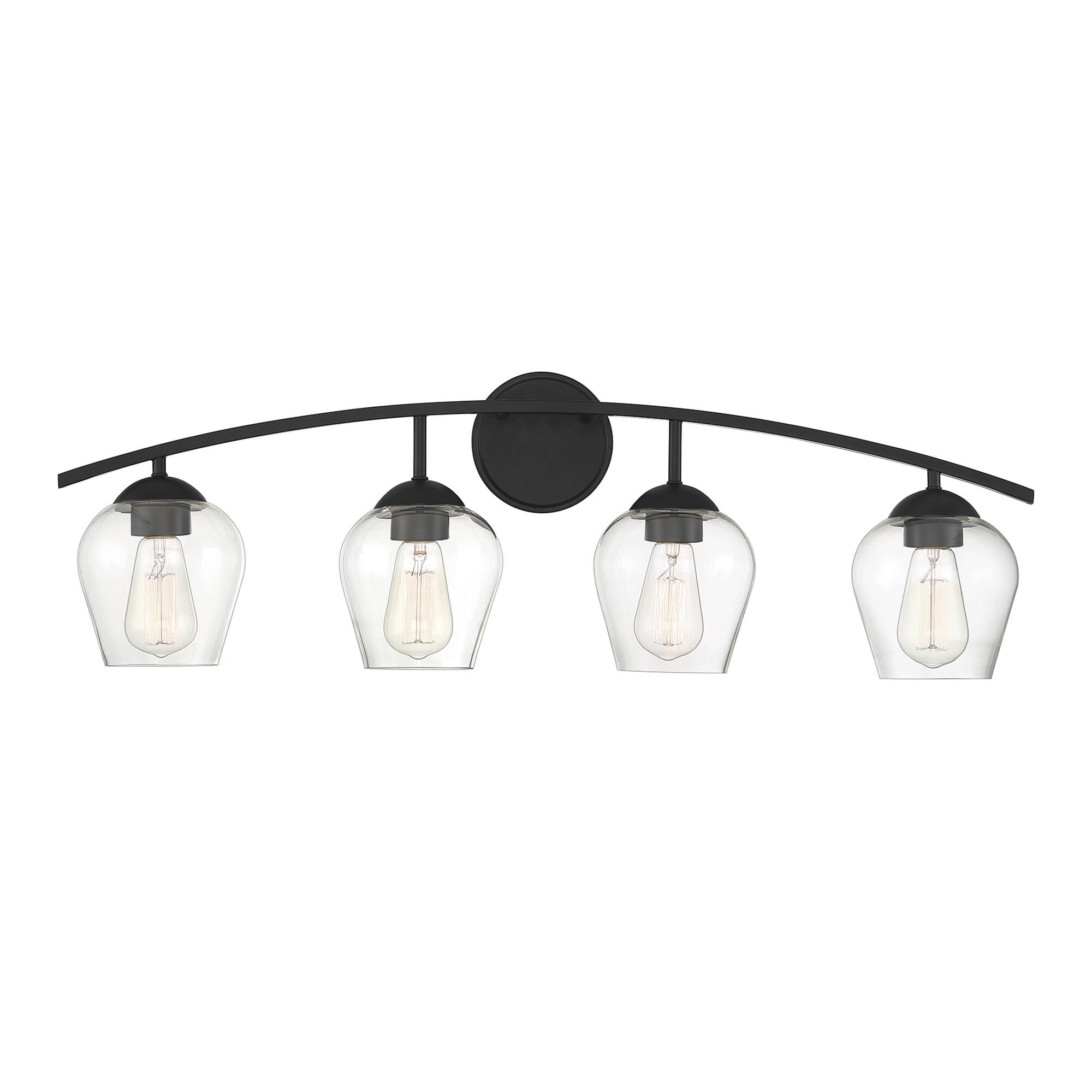Shown in Matte Black finish and Clear glass