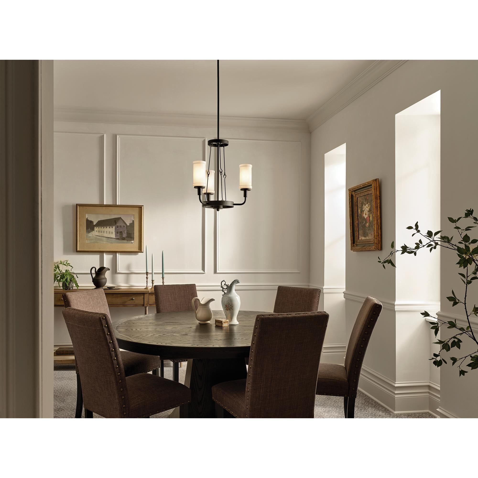 Shown in Textured Black finish and Opal glass