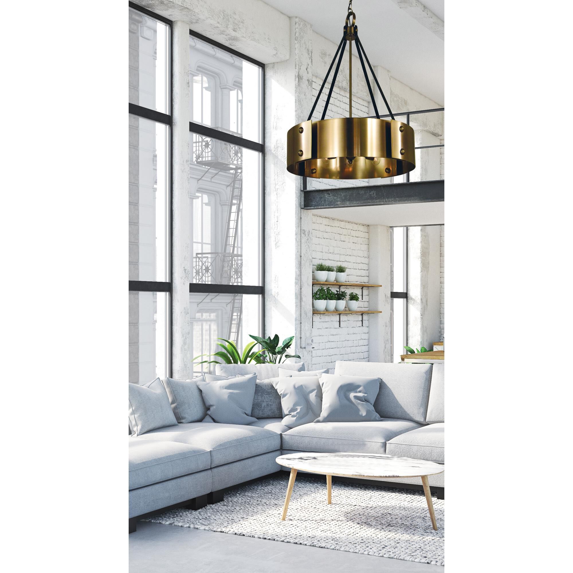 Shown in Antique Brass With Matte Black Accents finish