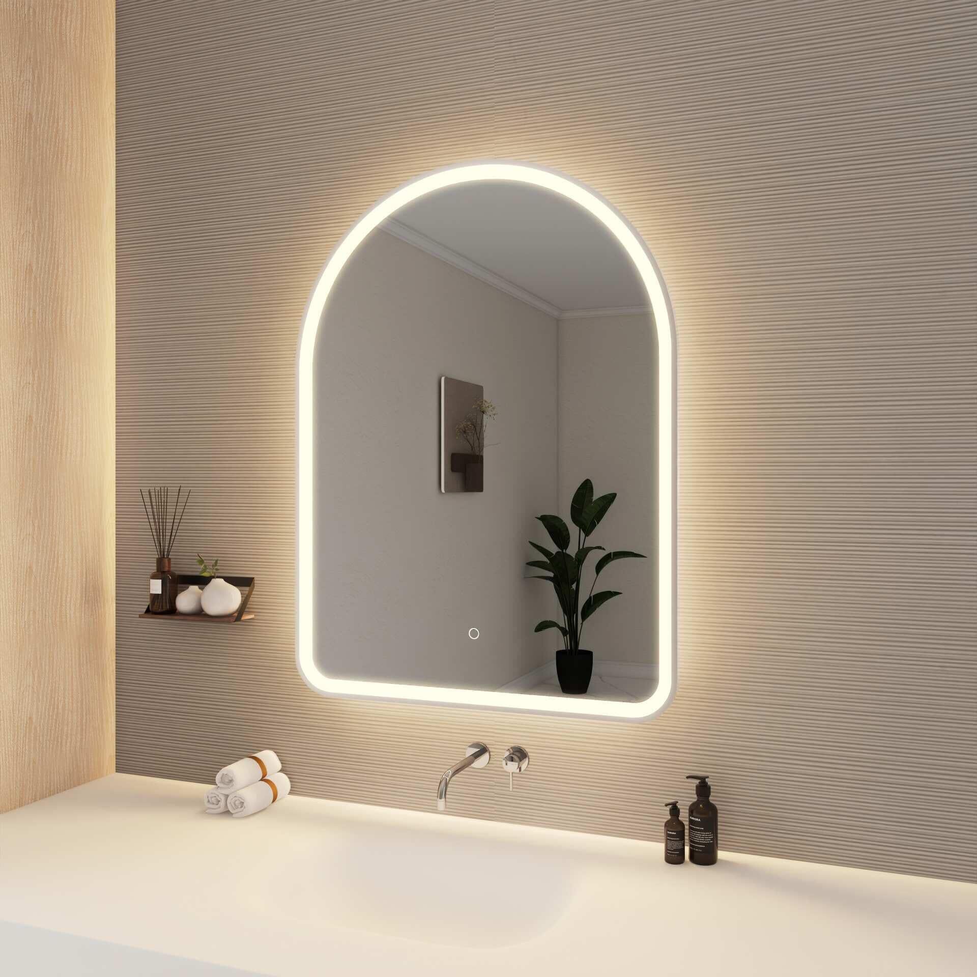 Harmoni 40 Inch Arched LED Lighted Mirror by Elegant Decor