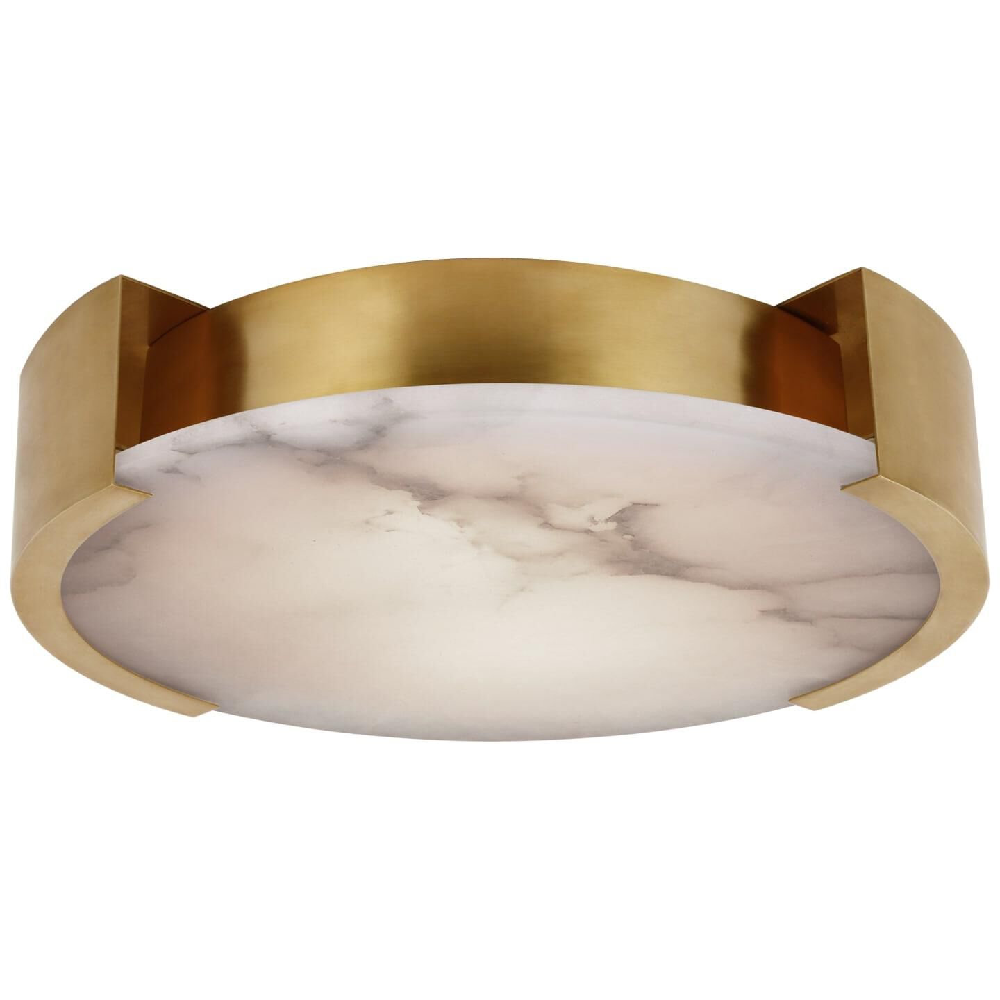 Shown in Antique-Burnished Brass finish and Alabaster glass