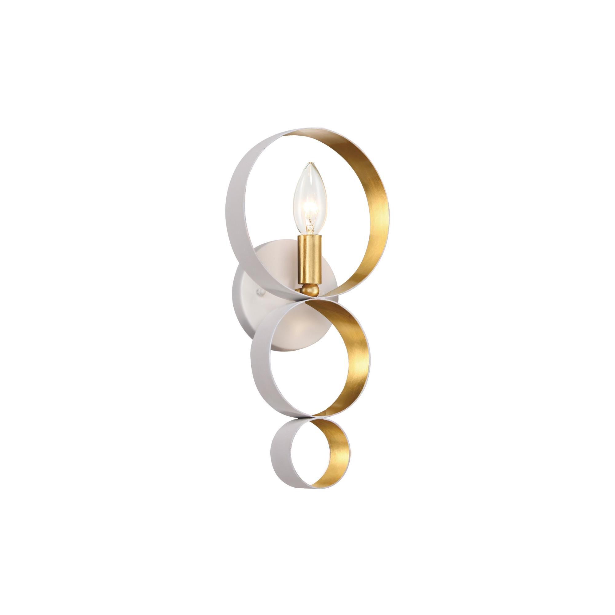 Shown in Matte White + Antique Gold finish