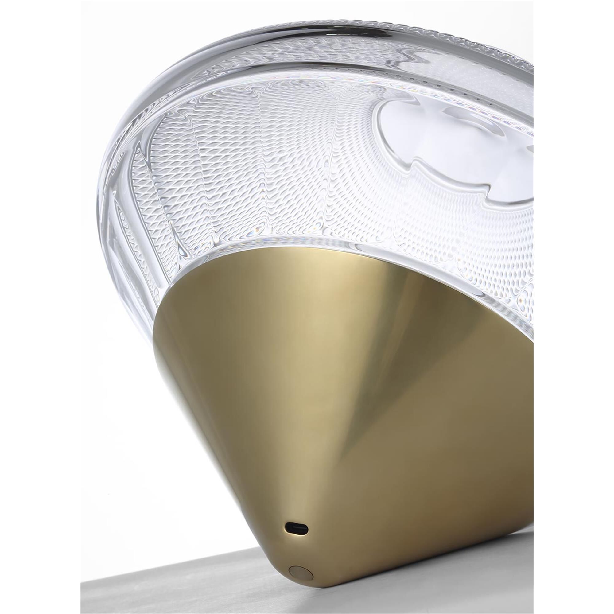 Shown in Natural Brass finish and Clear crystal